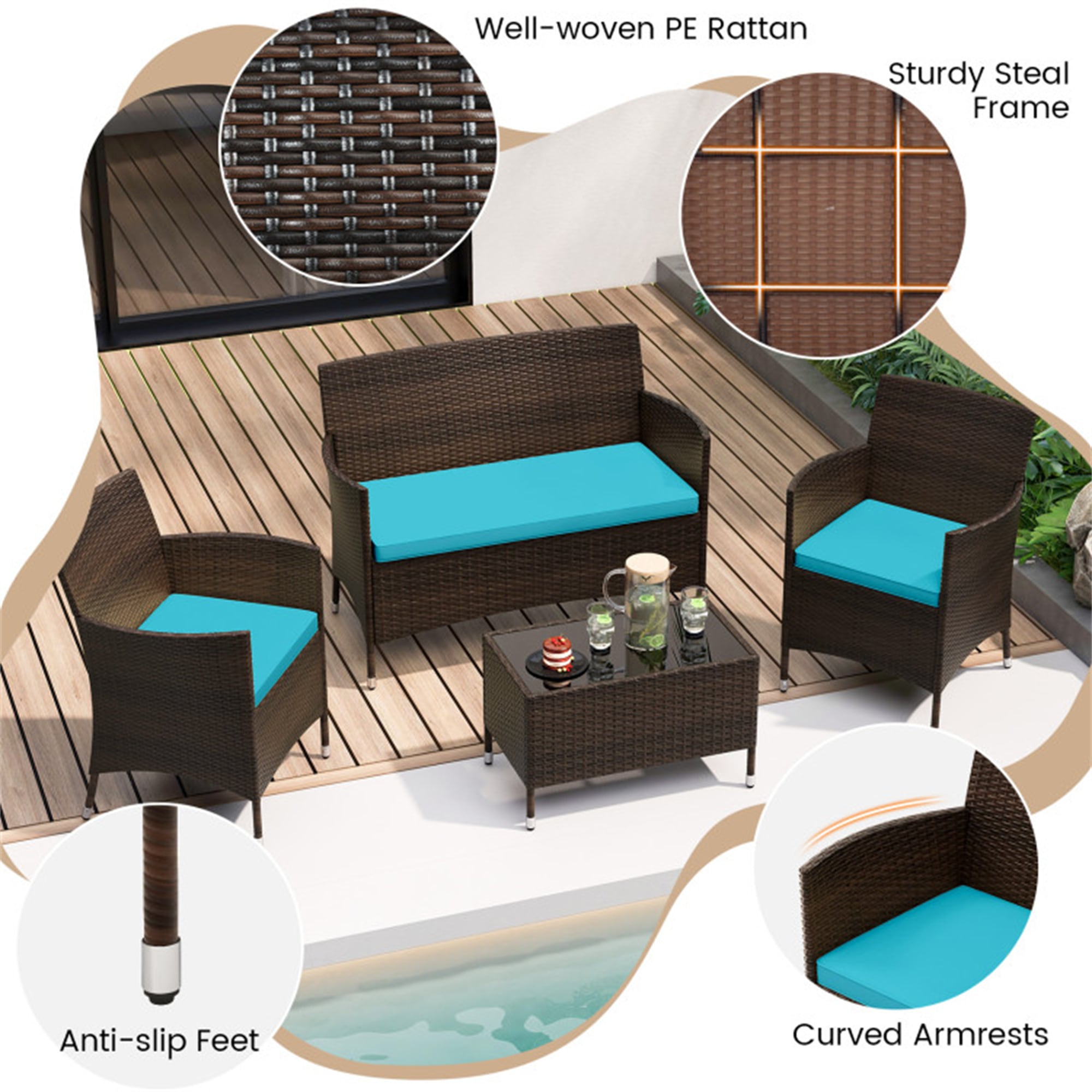 BABOOM BOM-67772TU-CO Patio-Conversation-Sets - View #4