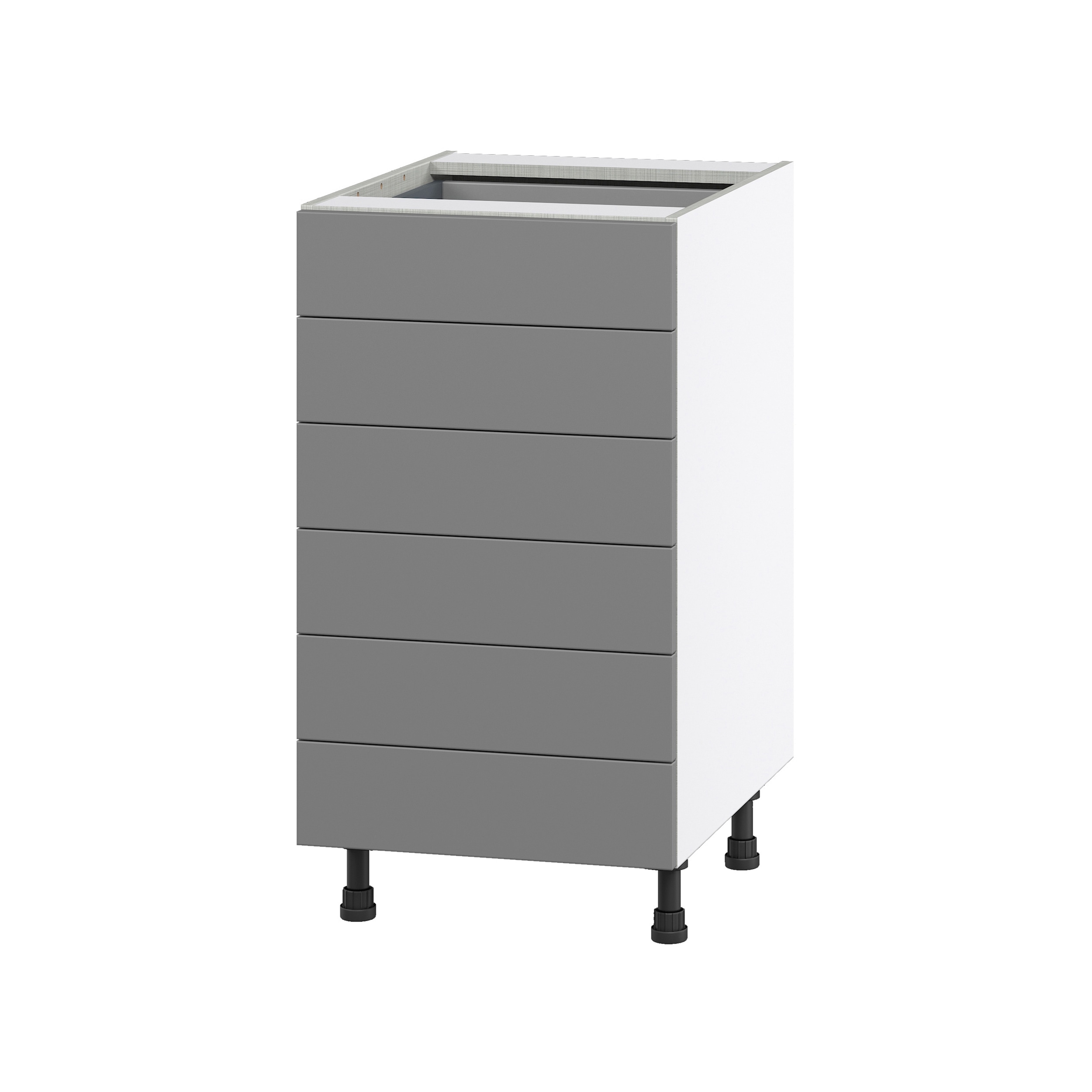 Hugo&Borg Beaumont 18-in W x 34.5-in H x 24-in D Slate Gray 6-Drawer Base Fully Assembled Cabinet
