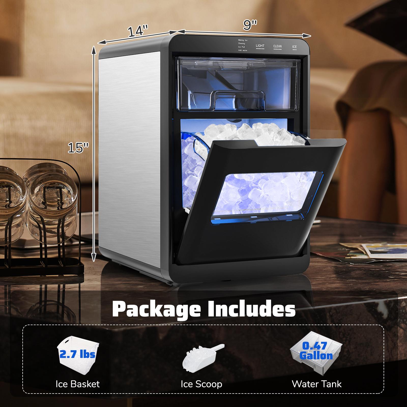 BABOOM Nugget Ice Maker Countertop with Soft Chewable Pellet Ice Basket and Scoop Sansujyuku sansujyuku.com