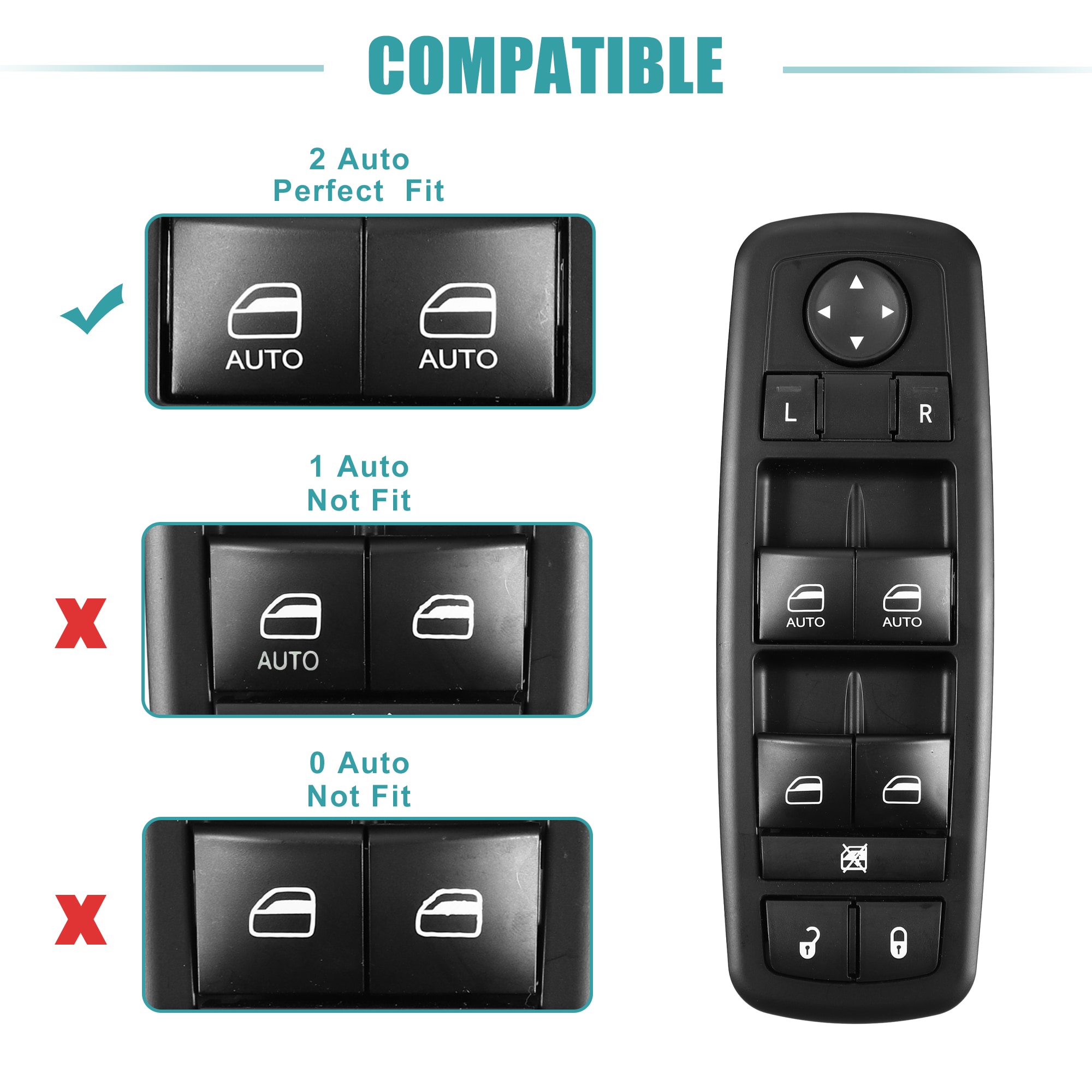 Unique Bargains Power Window Switch Window Control Switch Fit for Dodge ...