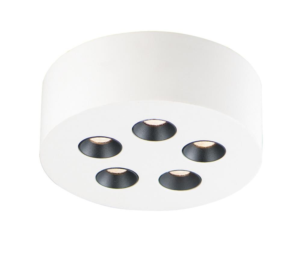 ET2 E25010-WT Peg 5 -Light 7.25-in White Integrated LED Flush Mount Light