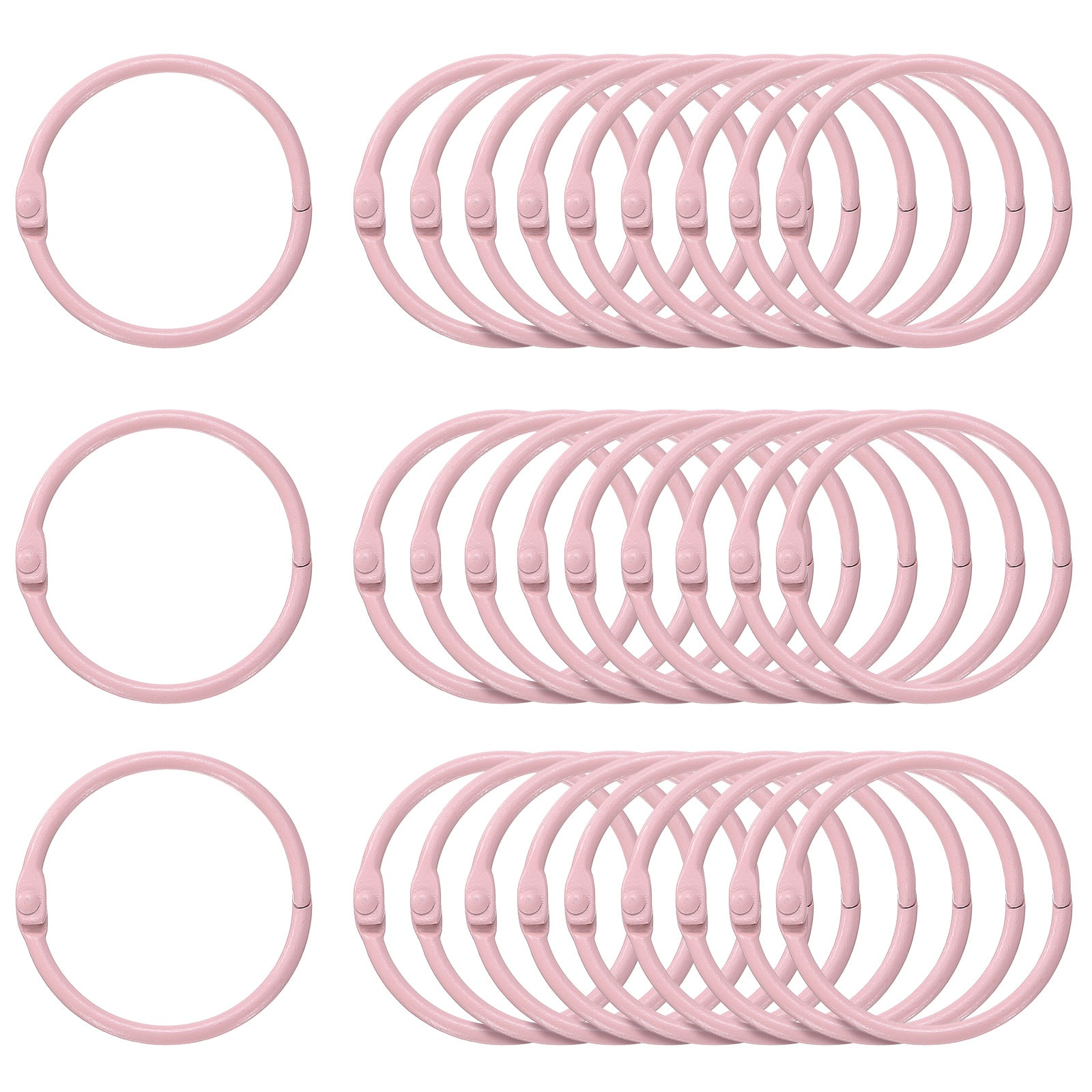 Harfington 50pcs Binder Rings 1.5 Inch Loose Leaf Binder Ring Metal Book Rings Colorful Loose Leaf Rings for Index Cards Keychain Key Notebook Rings for Home Office Pink #S26051100UX9033