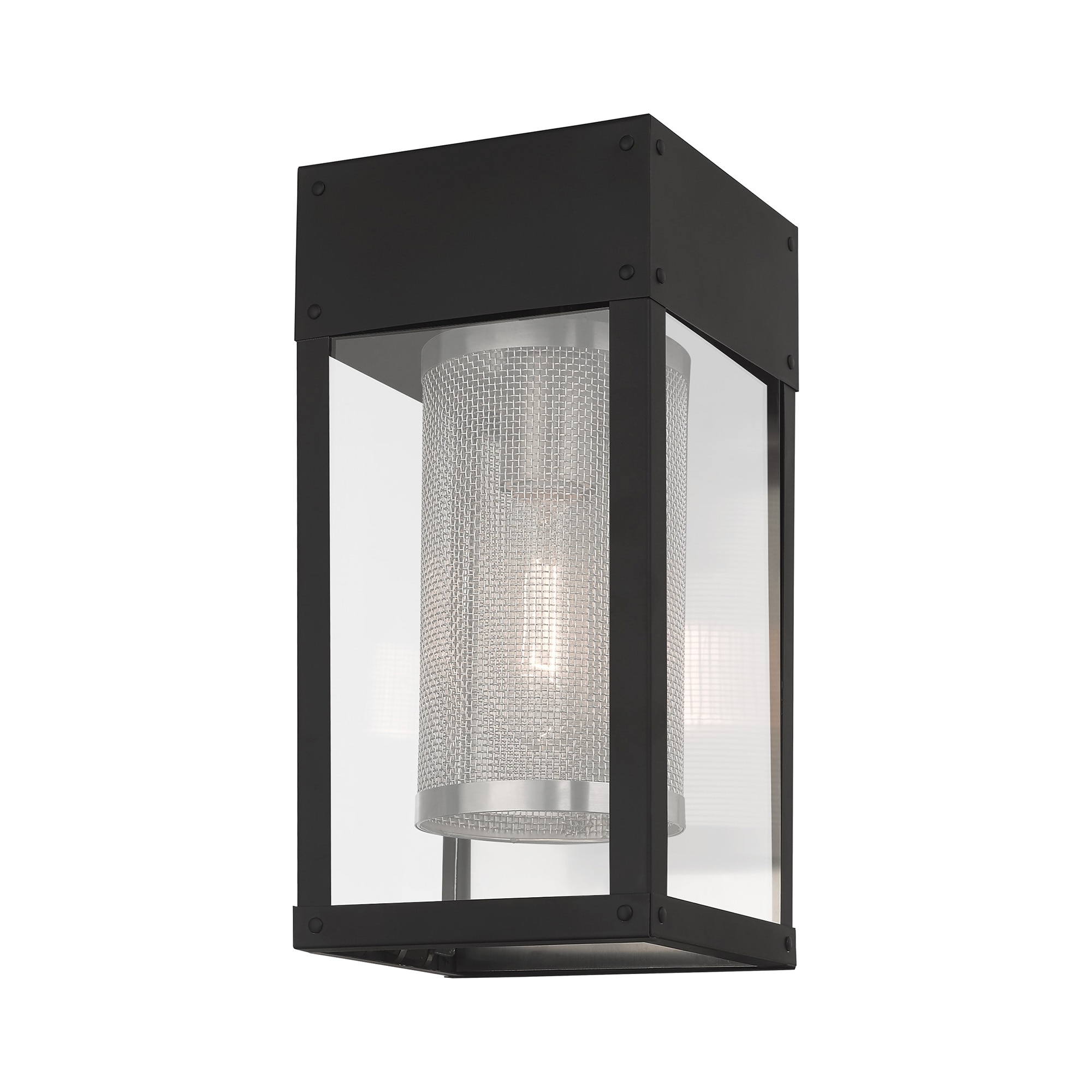 Franklin Black Stainless Steel Outdoor Lantern Wall Light