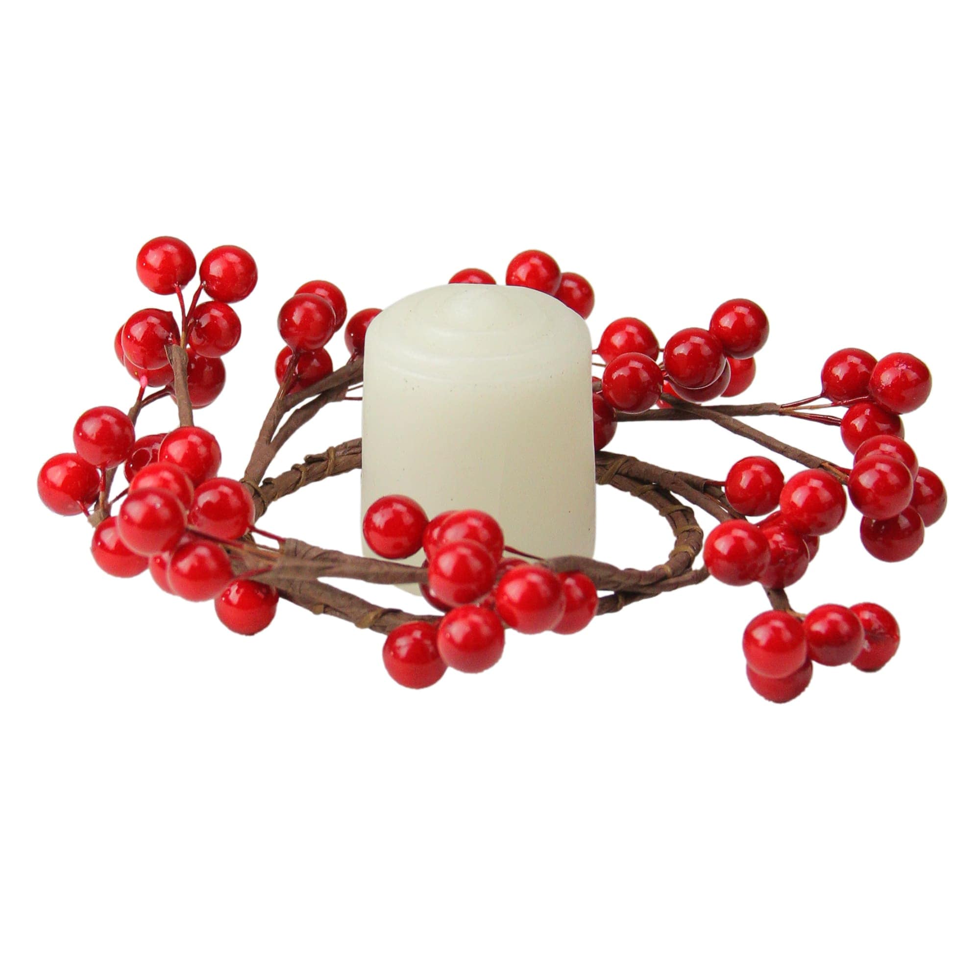 Northlight Shiny Berries Artificial Christmas Candle Ring - 7 inch