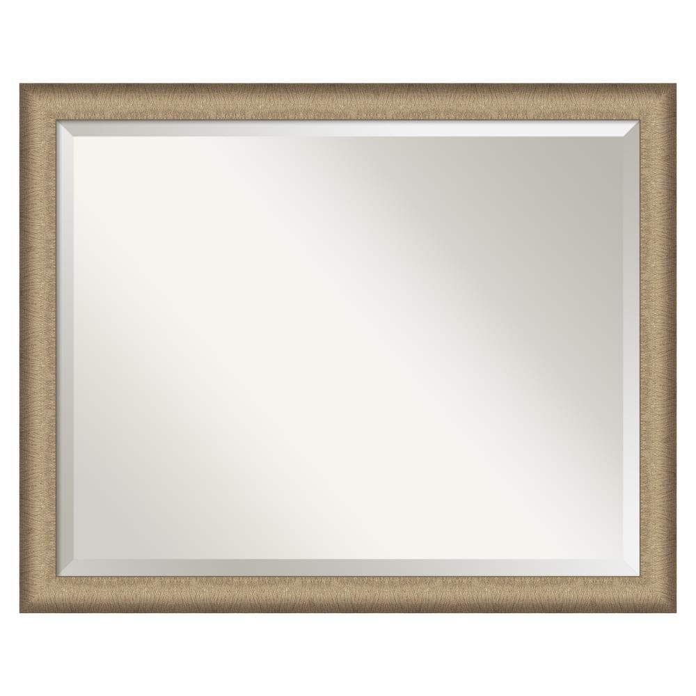 Elegant Brushed Bronze Narrow Framed Rectangular Vanity Mirror