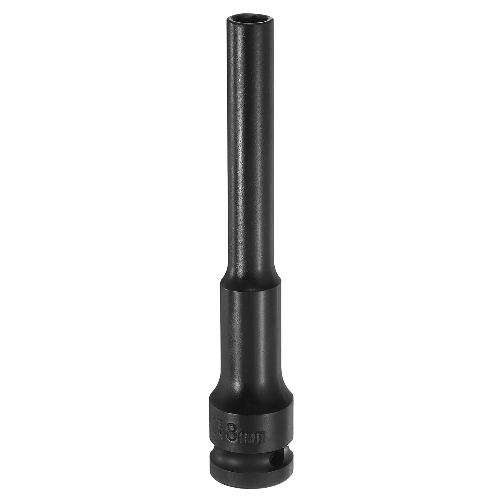 Harfington Deep Thin Wall Impact Socket 8mm Metric 6 Point Socket 1/2 Inch Square Drive 5 Inch Extra Long Phosphated CR-V Steel Industrial Grade Spindle Axle Nut Socket Black #S26031801UX5464