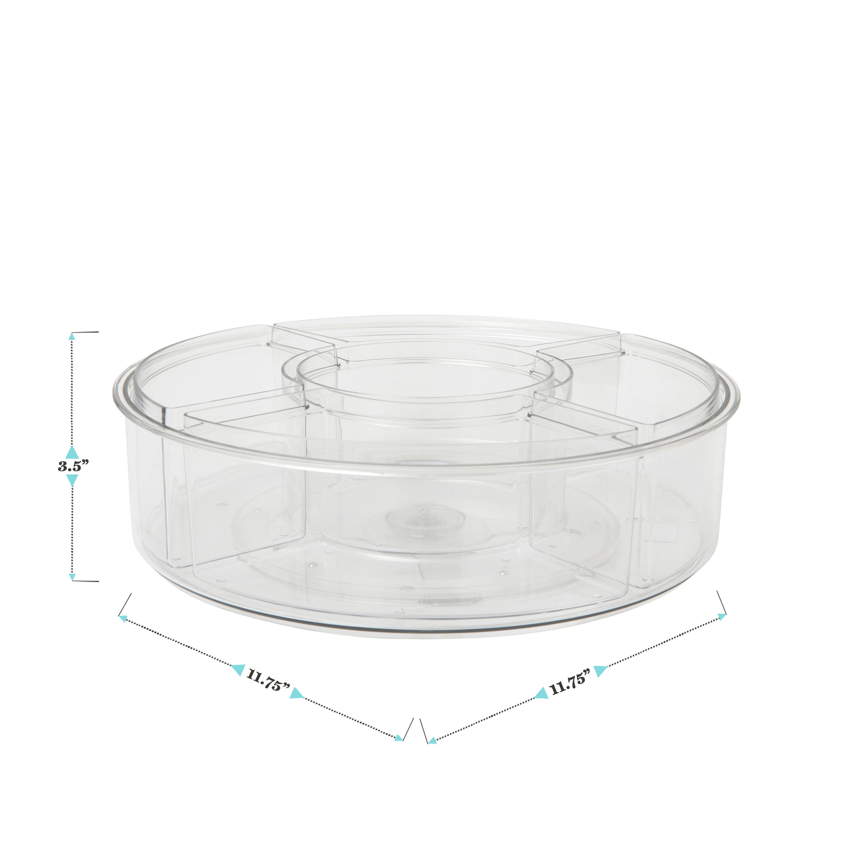 Divided Lazy Susan with Removable Bins