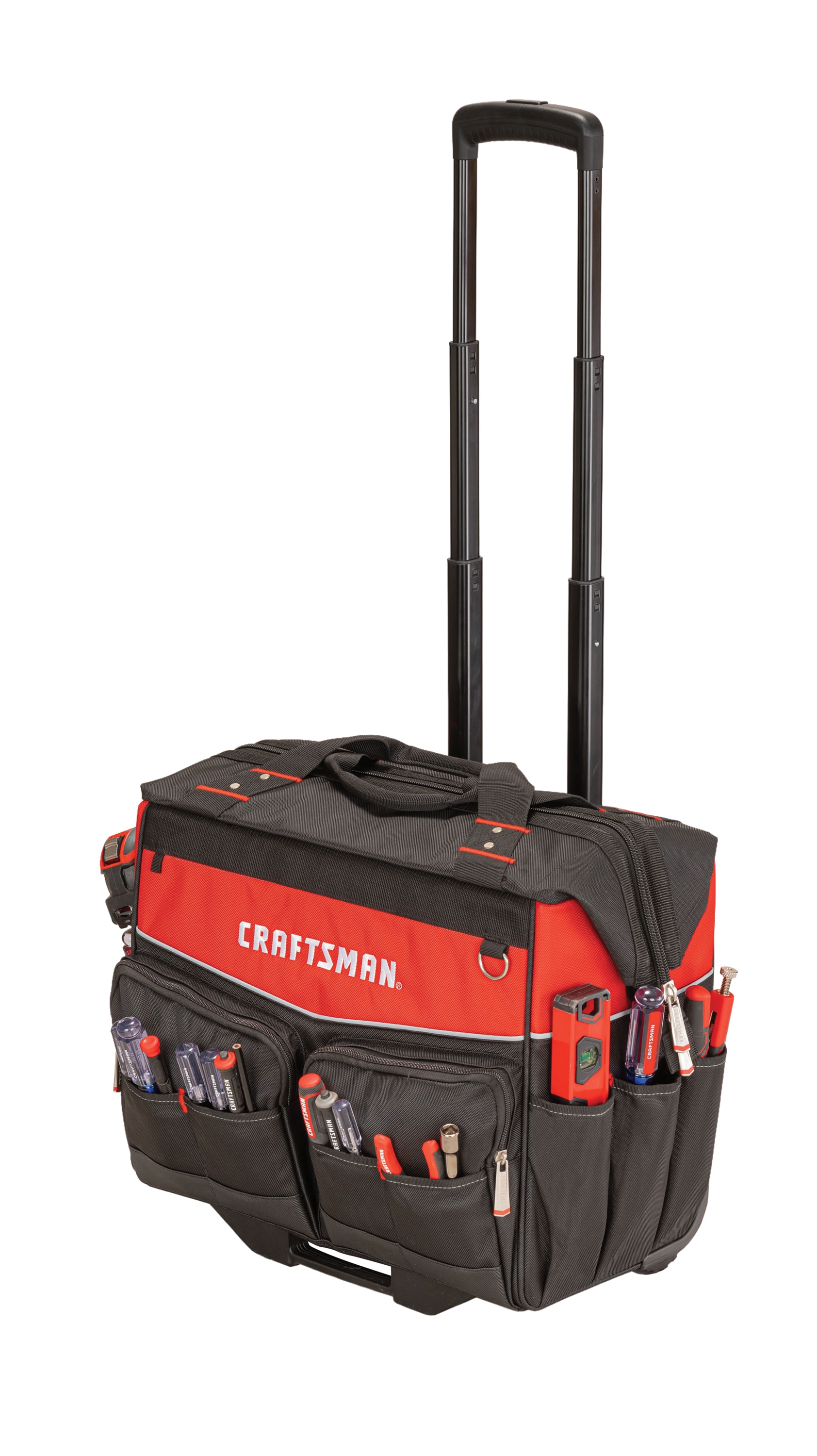 CRAFTSMAN Red and Black Polyester 18-in Zippered Rolling Tool Bag