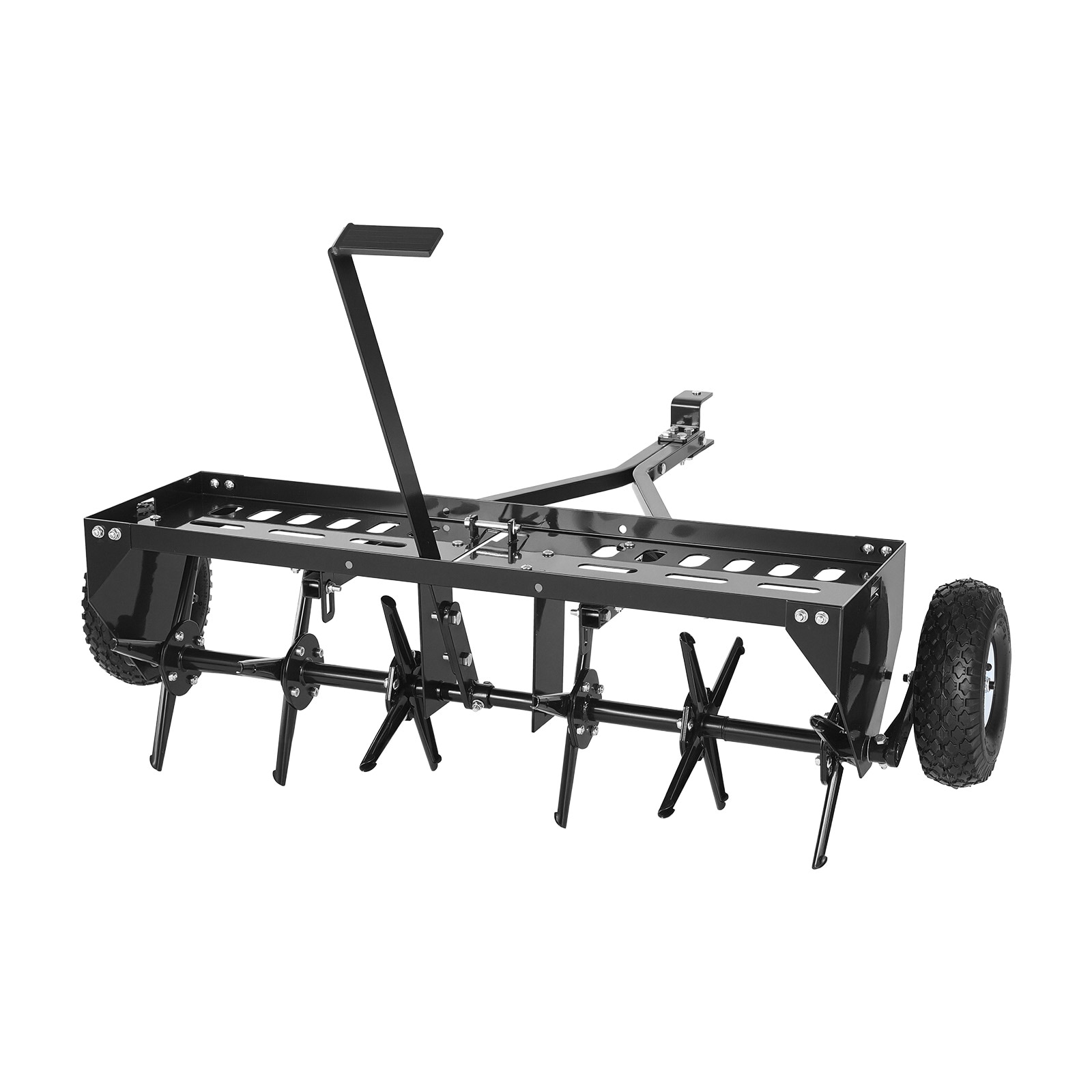 GIVIMO - Tow Behind Plug Aerator 40-in Lawn Core Aerator with Universal Hitch 120-lb Weight Tray ...