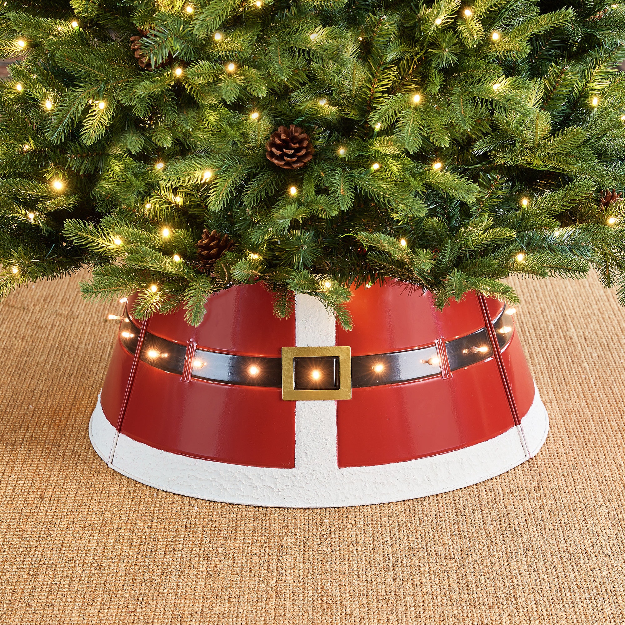 Glitzhome 2024 Painted Gold Metal Tree Collar Christmas Tree Skirt Decortions 22” D