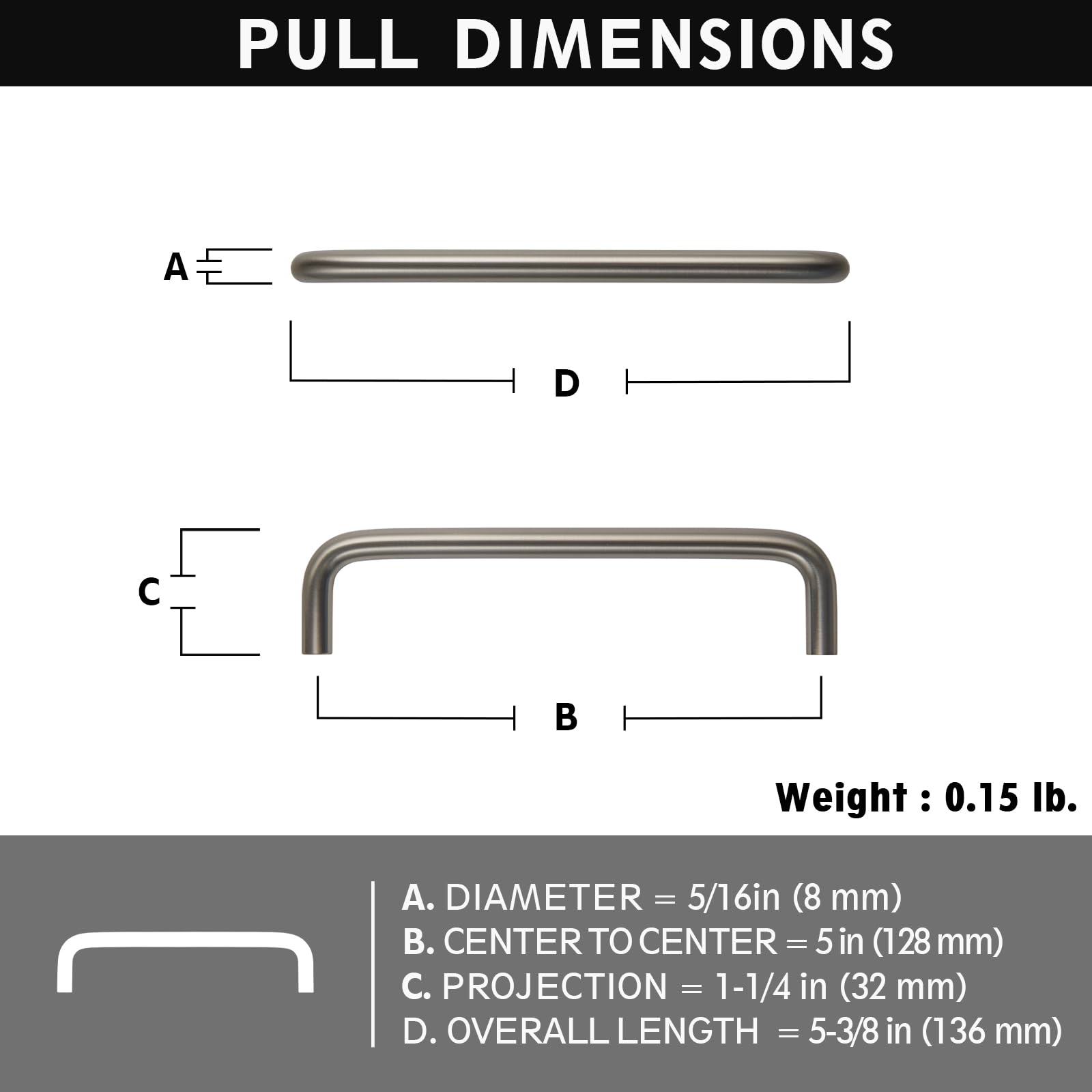 Miaokesen 7385NL-128 Cabinet-Pulls - View #2