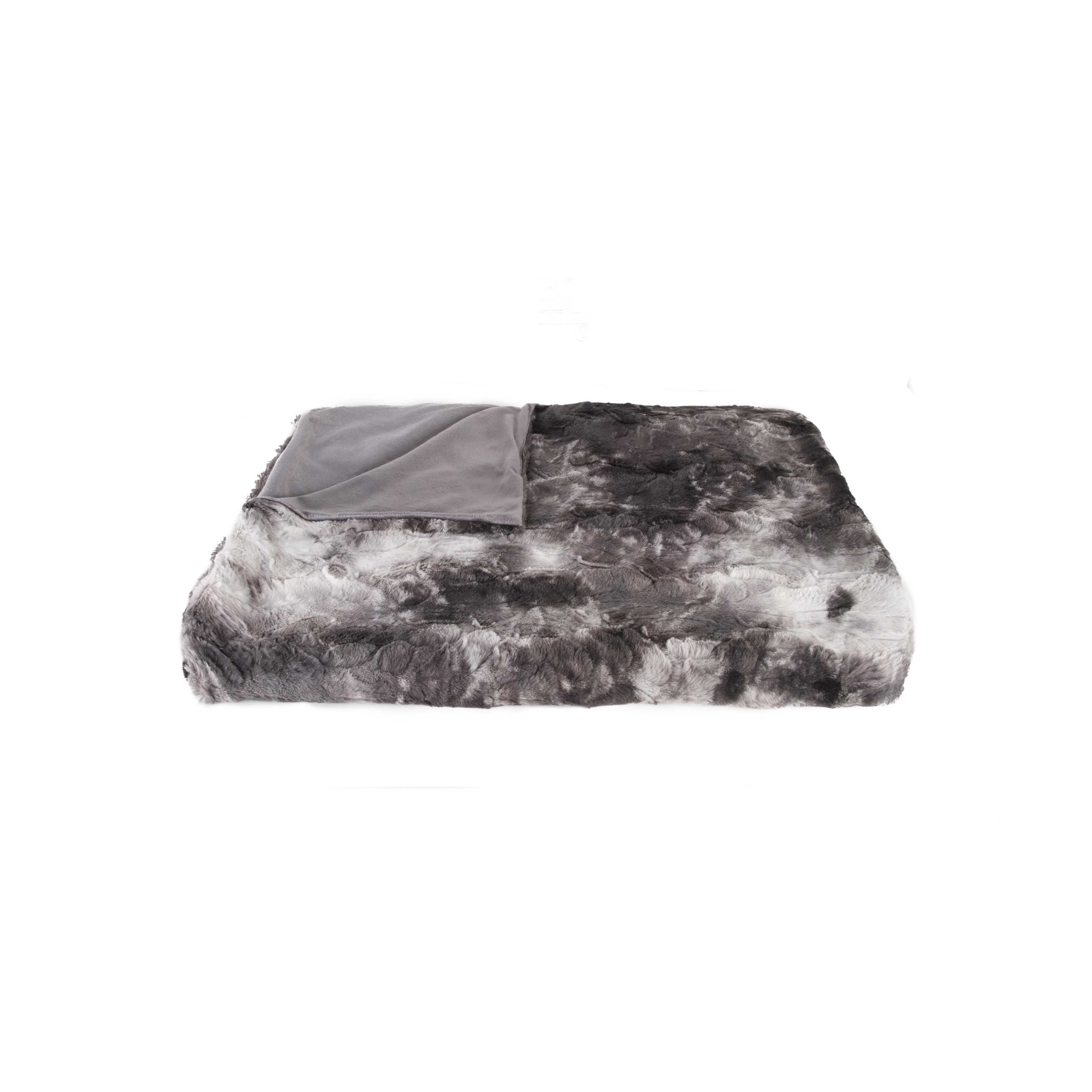 HomeRoots 354560 Josephine Naples Charcoal Grey 48-in x 72-in Throw