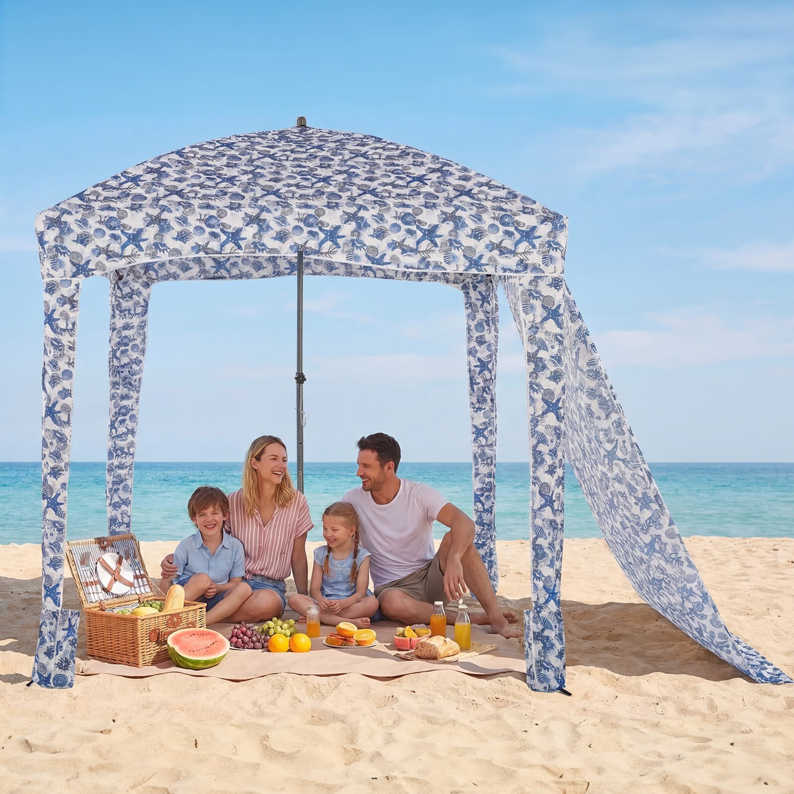Sweetcrispy 6 x 6 ft Portable Beach Cabana Canopy UPF 50+ with ...