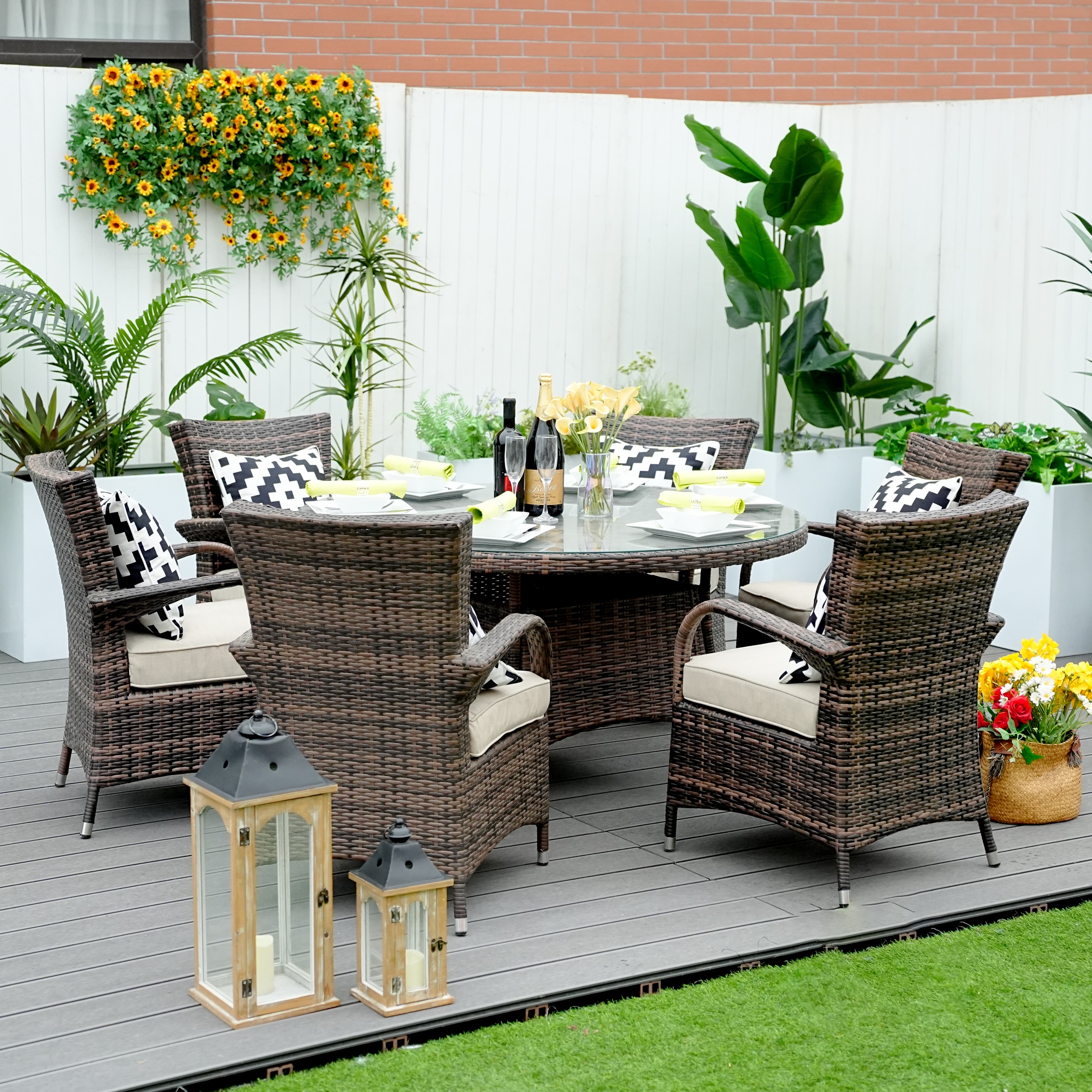 Moda Furnishings CMAD-1122-BR Patio-Dining-Sets - View #2