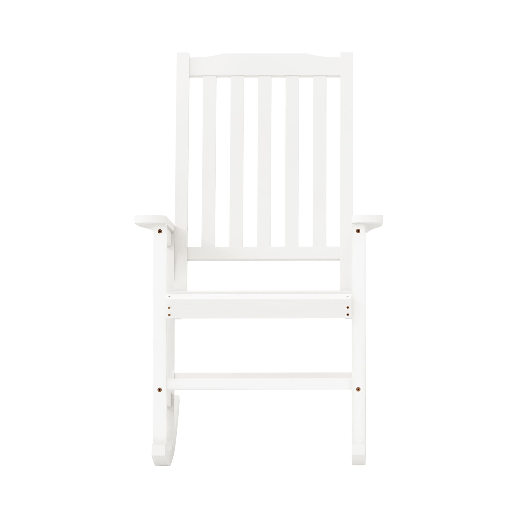 Yurevna A4JY-029-03LS High-back Patio Rocking Chair Set of 4 White Polyethylene Frame Rocking Chair with Slat Seat
