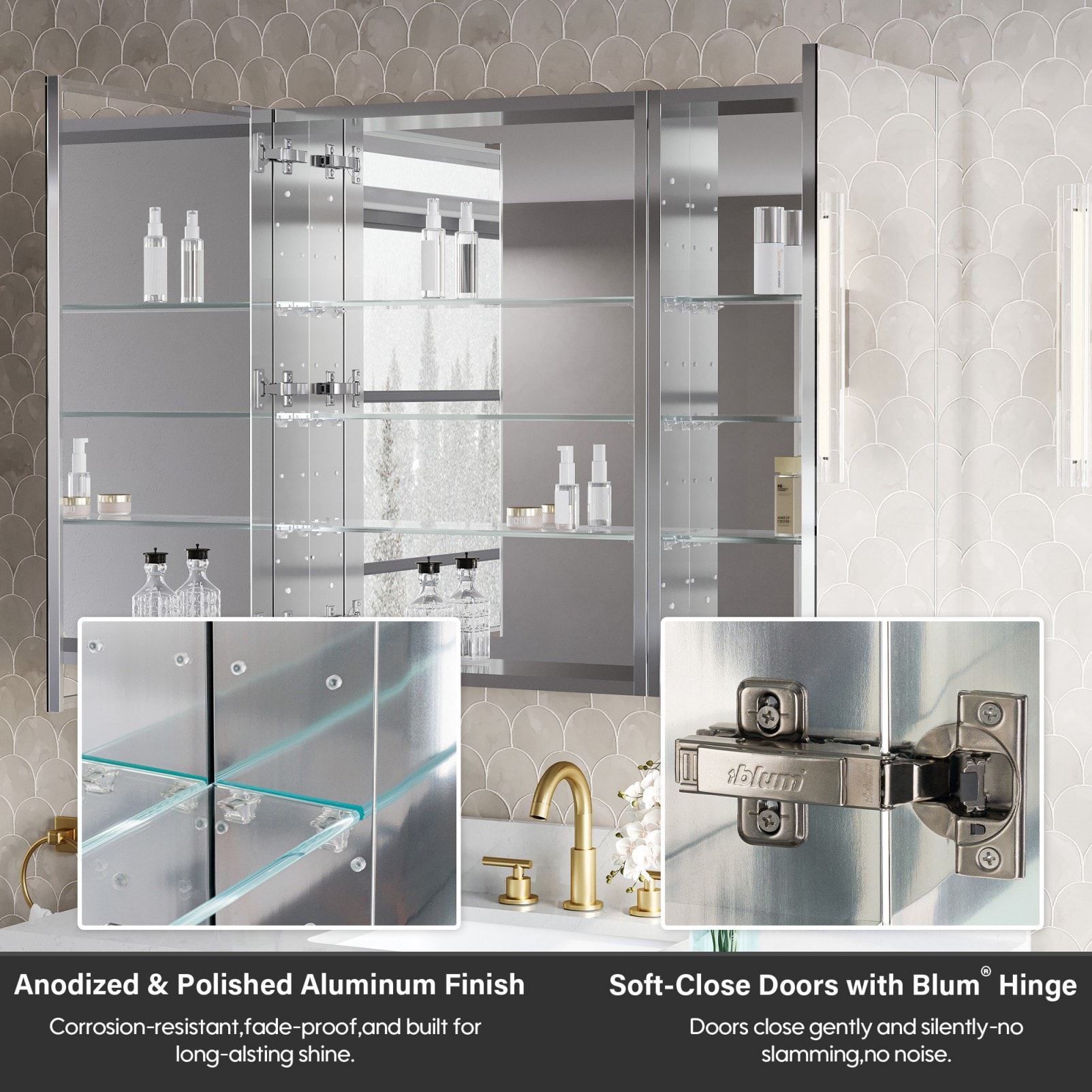 WELLFOR JRA24L16R32 Bathroom-Medicine-Cabinets - View #4