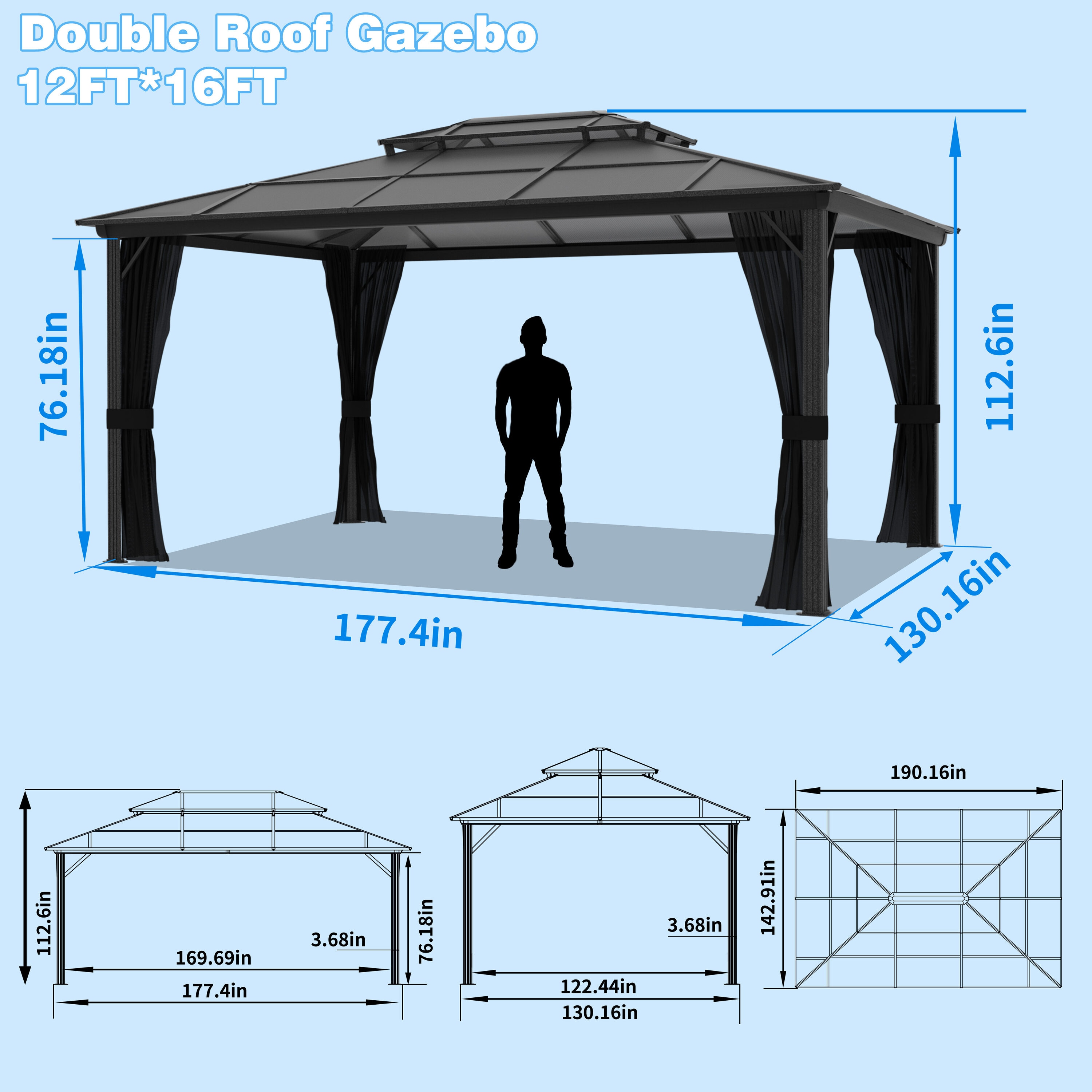 VEIKOUS PG0201-1216-DL3BX-2 Wood-Resin-Gazebos - View #10