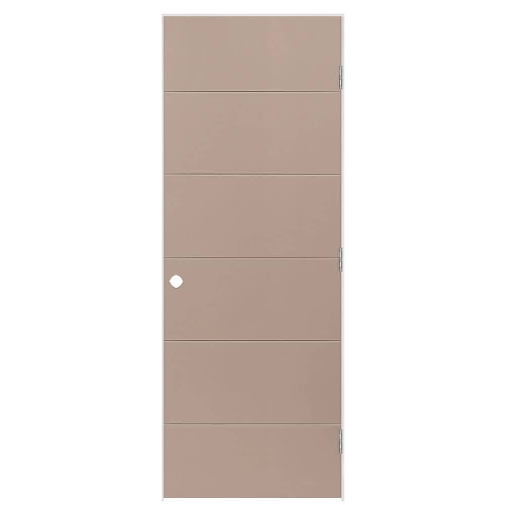 Masonite 1446612 30-in x 80-in Sandpiper Hollow core Flush Left hand Smooth Prefinished Molded composite Flat Jamb Single Prehung Interior Door
