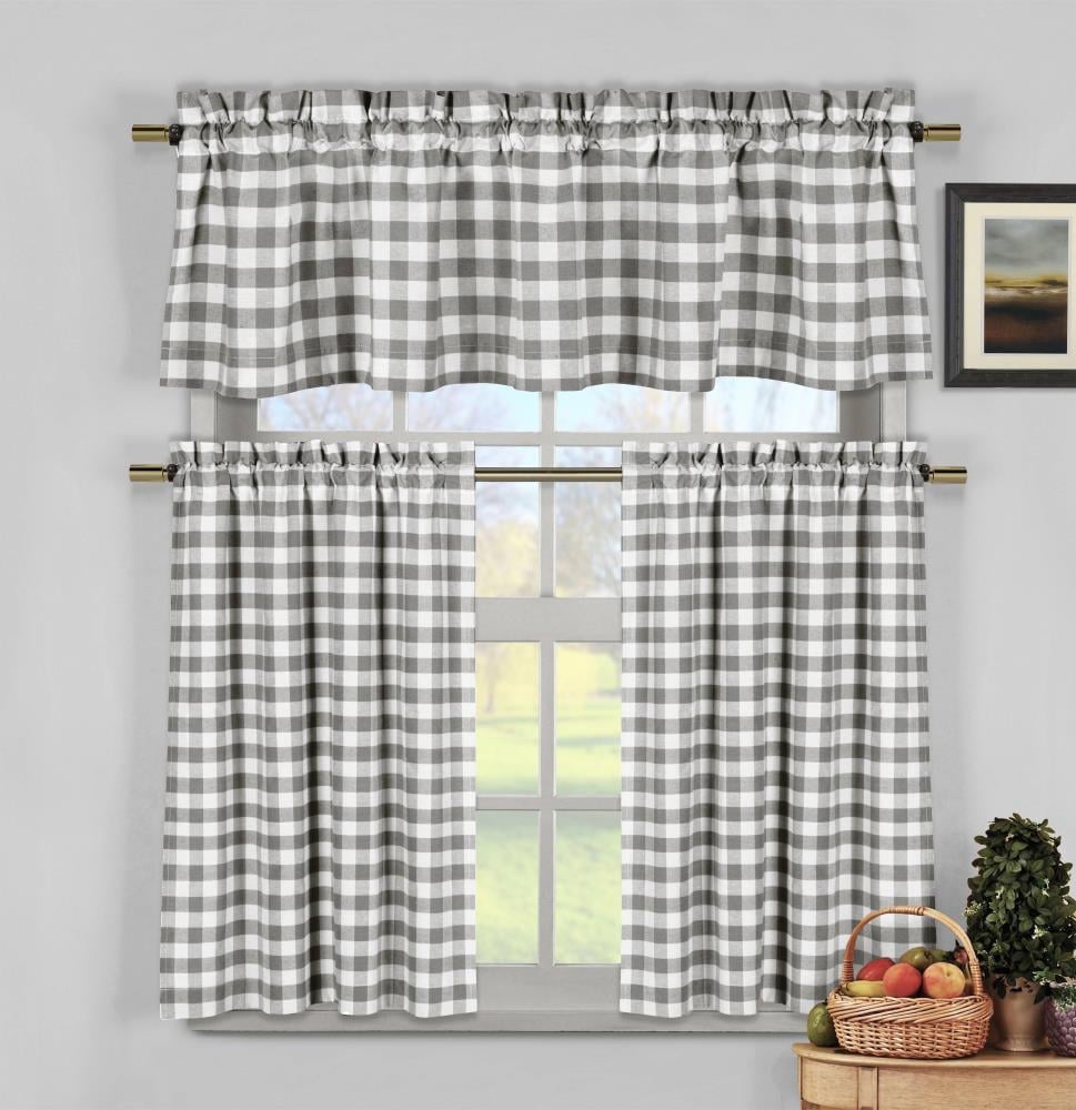 Duck River Textile UMKGY=12 /15960 15-in Grey Light Filtering Standard Lined Rod Pocket Curtain Panel Pair