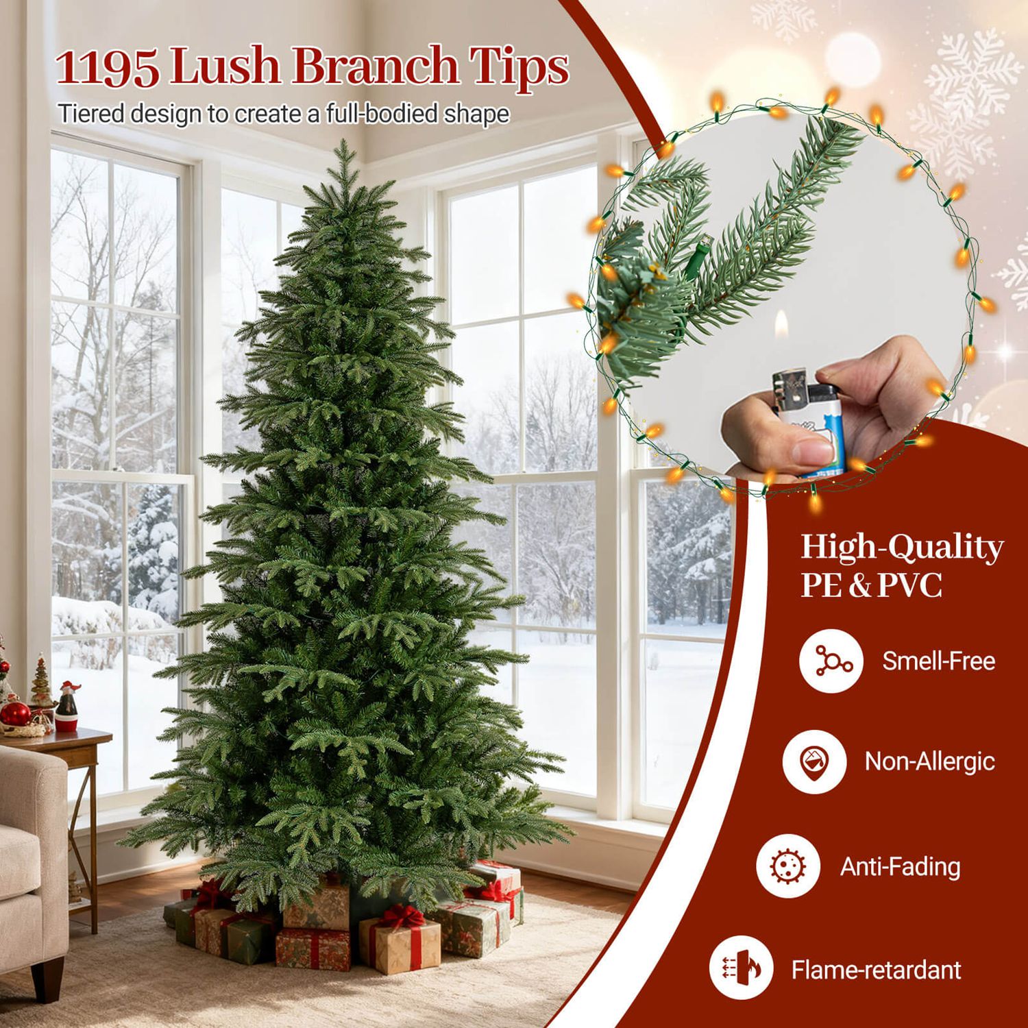 Costway CSHY004480 Artificial-Christmas-Trees - View #8