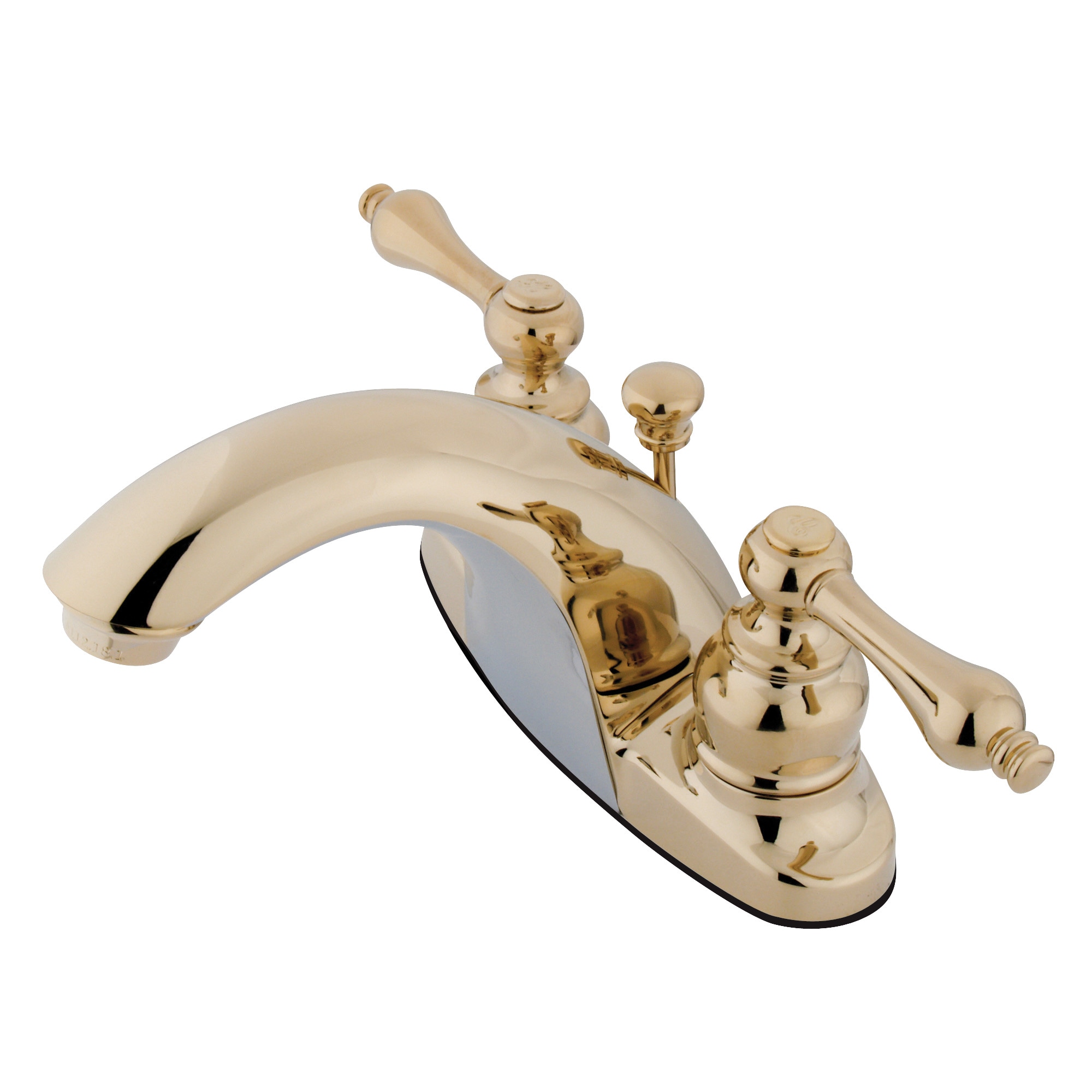 Elements of Design EB7642AL English Country Polished brass 4-in centerset 2-handle Low-arc Residential Handle Bathroom Sink Faucet with Drain