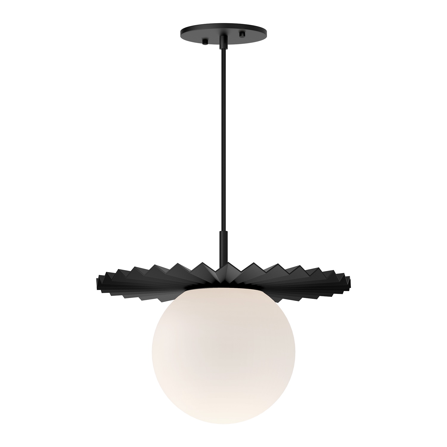Kuzco Lighting PD501214MBOP Plume Matte Black/Opal Matte Glass Modern/contemporary Dome Medium Hanging Pendant light
