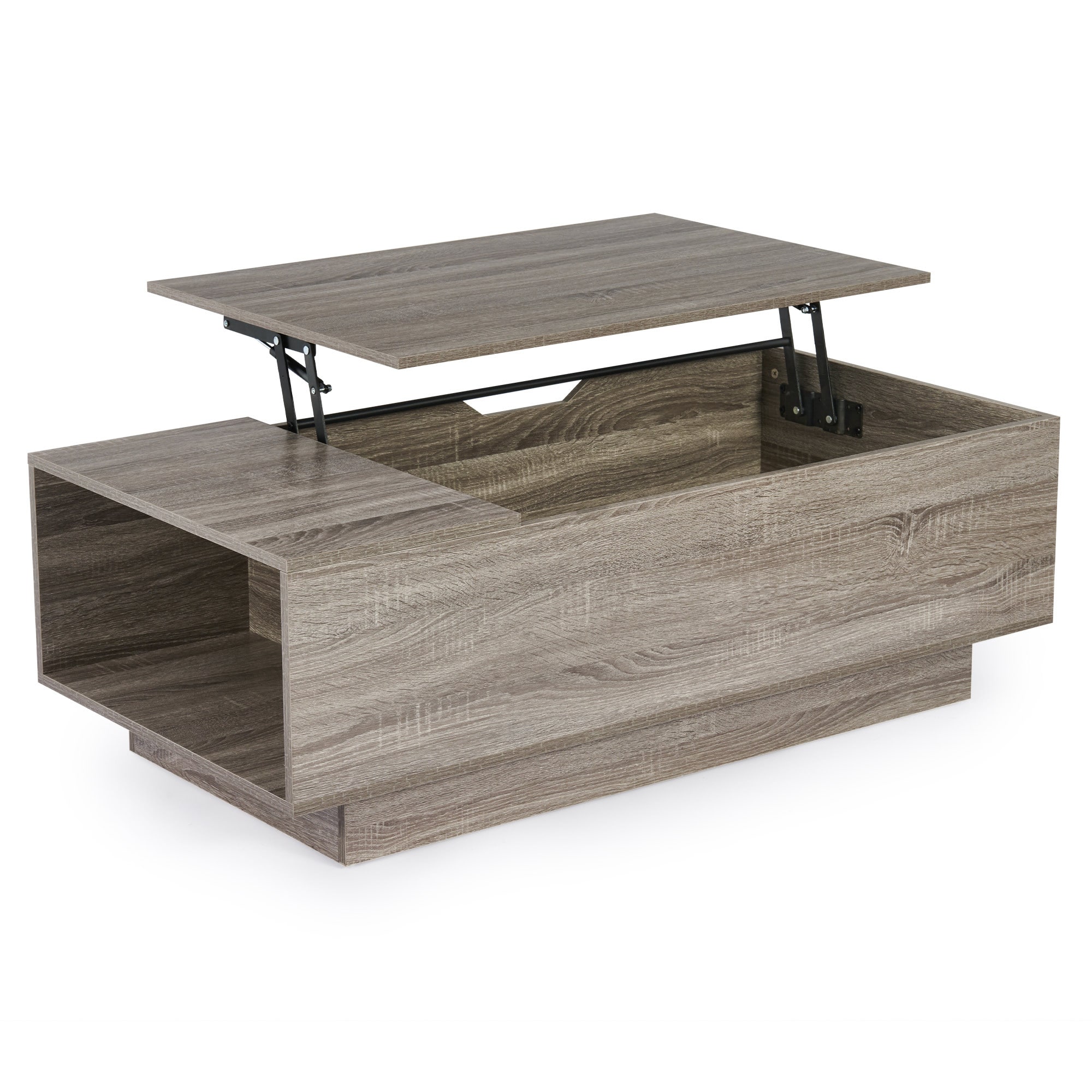 CO-Z IDF-LFNL-GL Gray MDF Modern Coffee Table with Storage