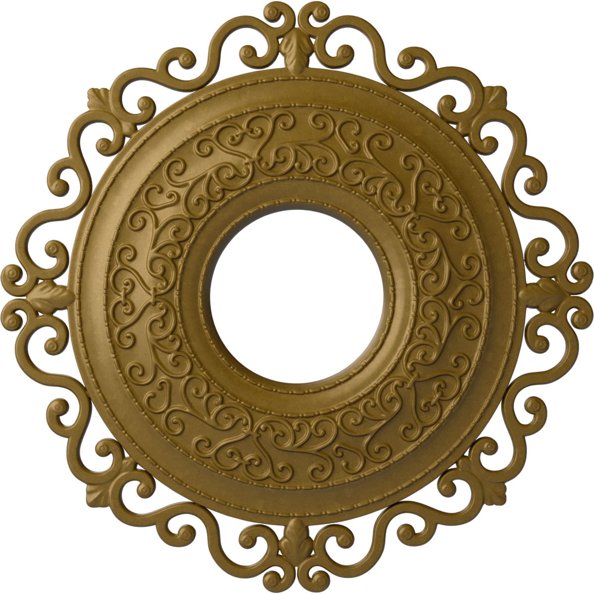 Ekena Millwork CM22ORGLS Orrington 22-in W x 22-in L Painted Gold Polyurethane Whole Ceiling Medallion