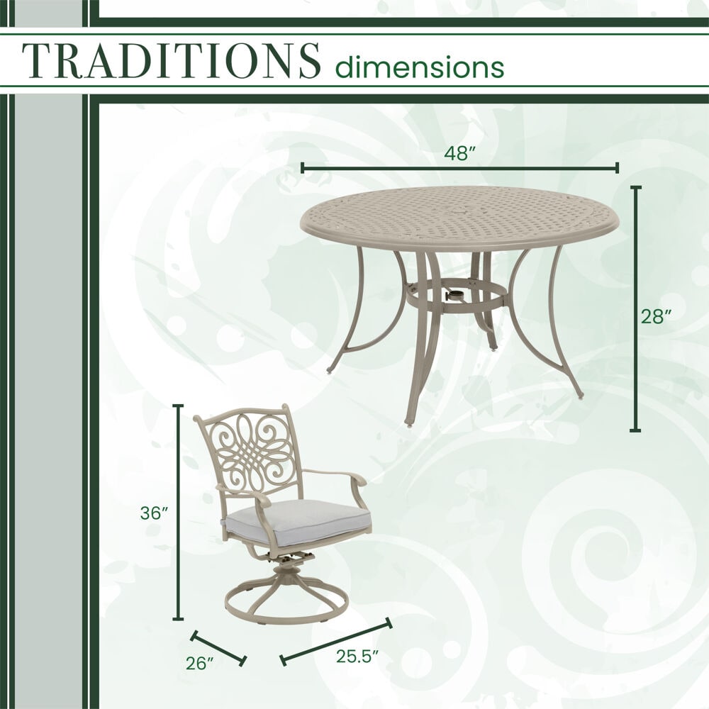 Hanover TRADDNSD5PCSW4-BE Patio-Dining-Sets - View #3
