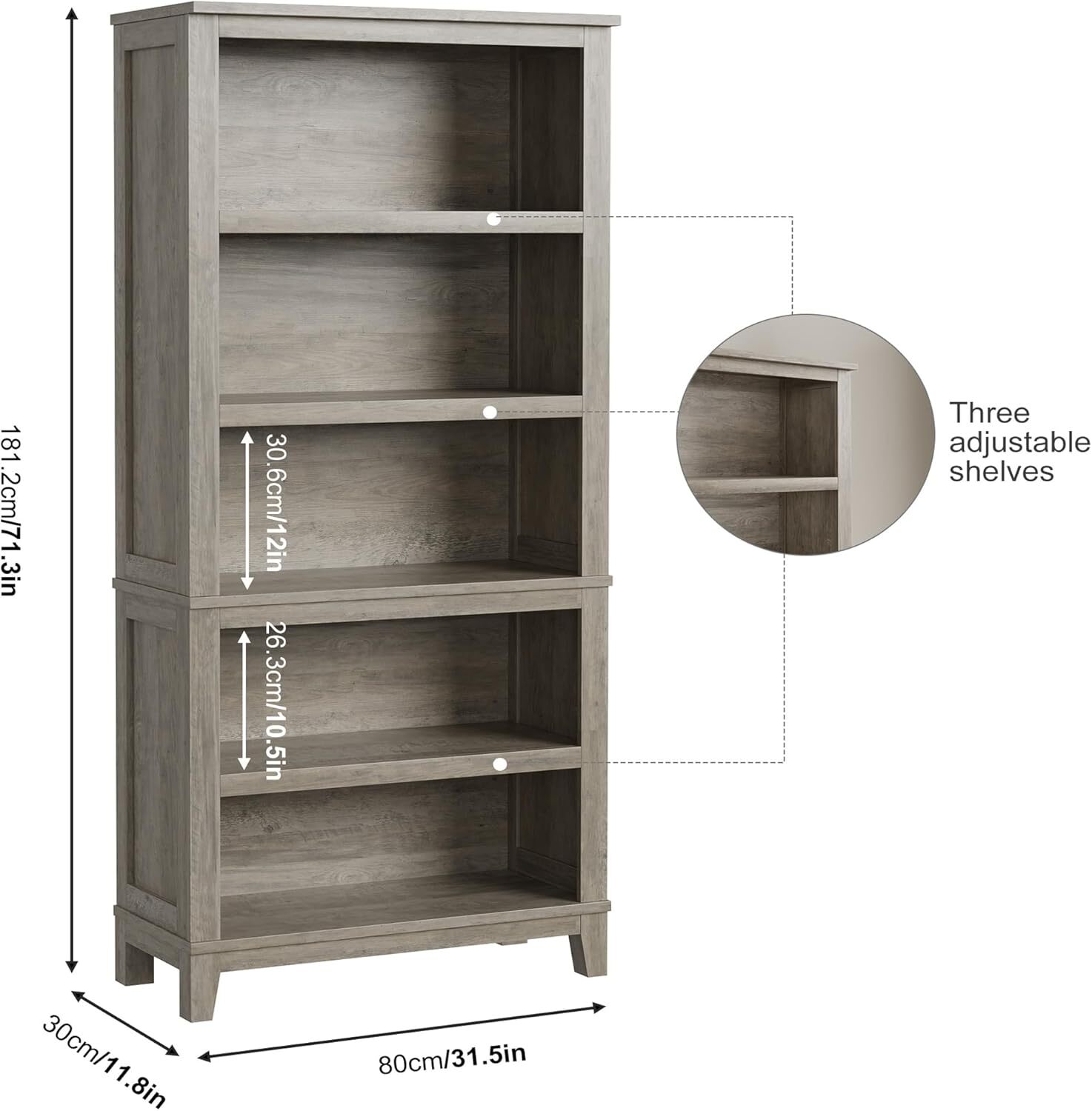 WhizMax XSN-PHO-33731-GR bookcases - View #2