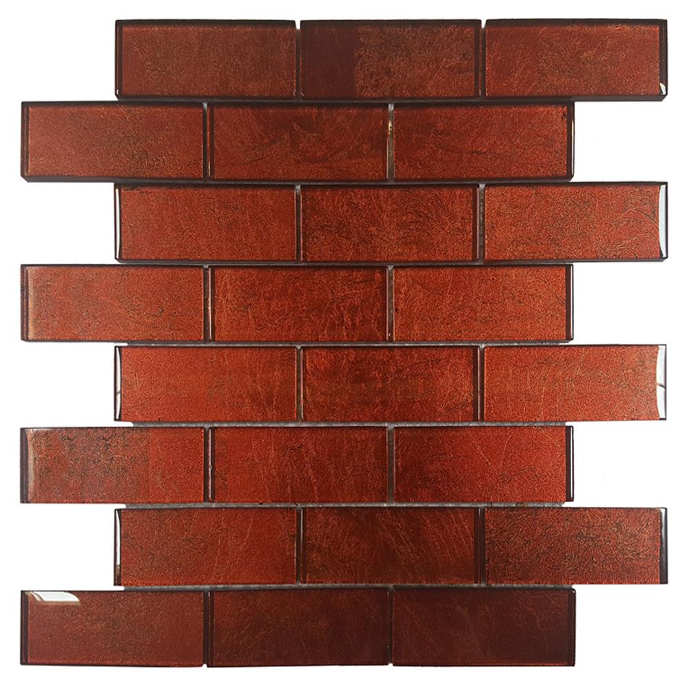 Solistone 9059 Folia Glass 10-Pack Tamarind 12-in x 12-in Polished Glass Brick Wall Tile