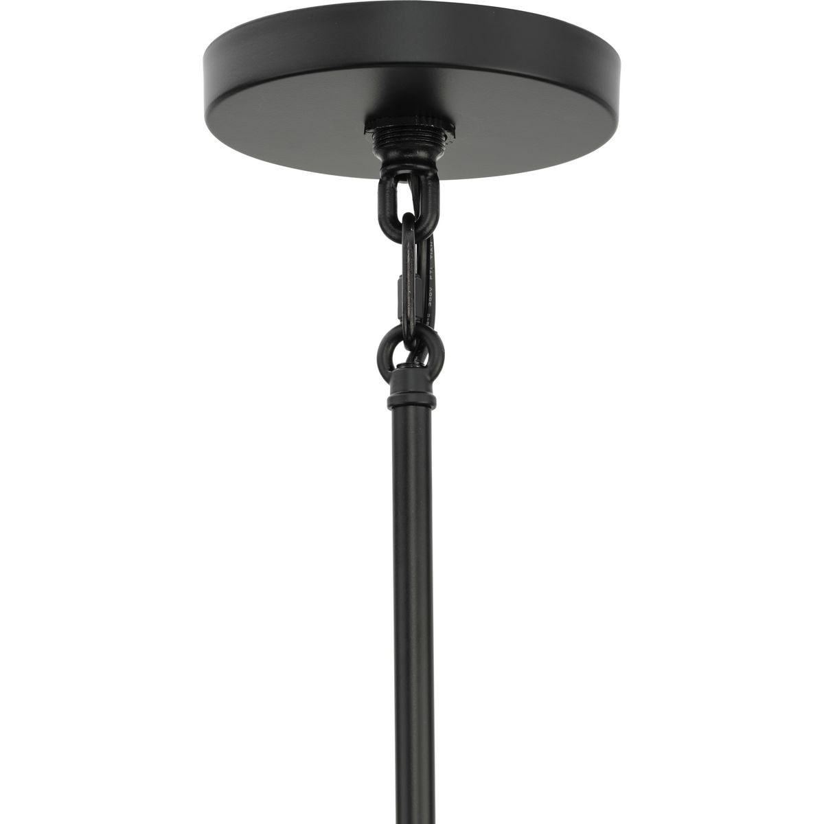 Matte Black 5-Light Chandelier with Clear Textured Glass