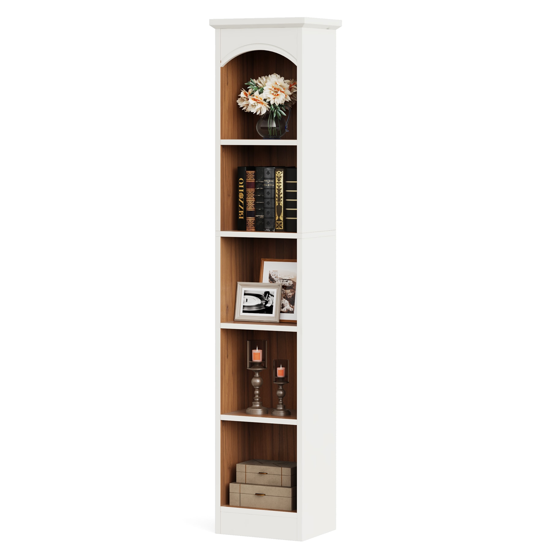Tribesigns HOGA-U0159 Bookcase White MDF 5 -Shelf Bookcase ( 11.02-in W x 70.86-in H x 12.59-in D ) Finished