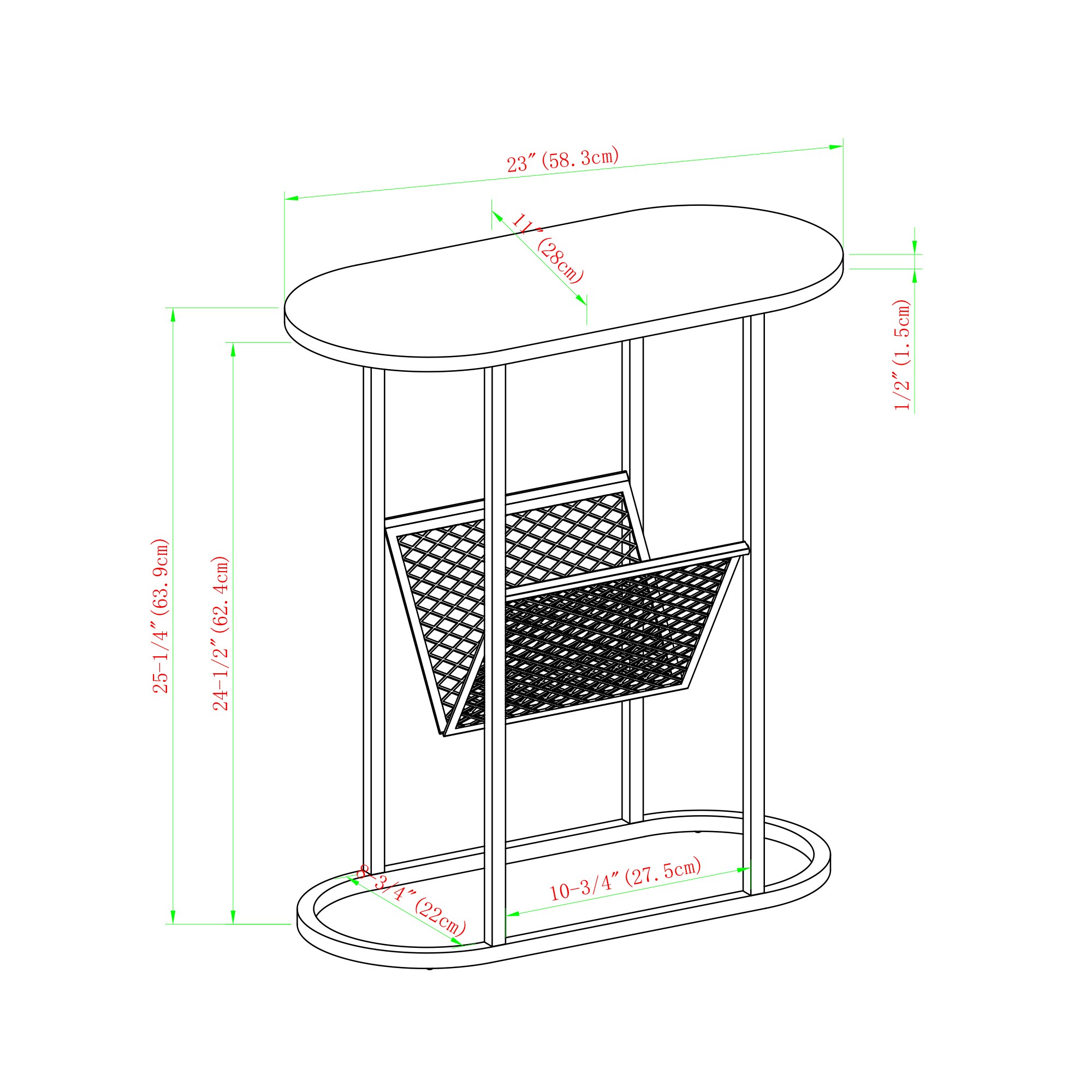 Walker Edison LWF11MRGOSTDW End-Tables - View #5
