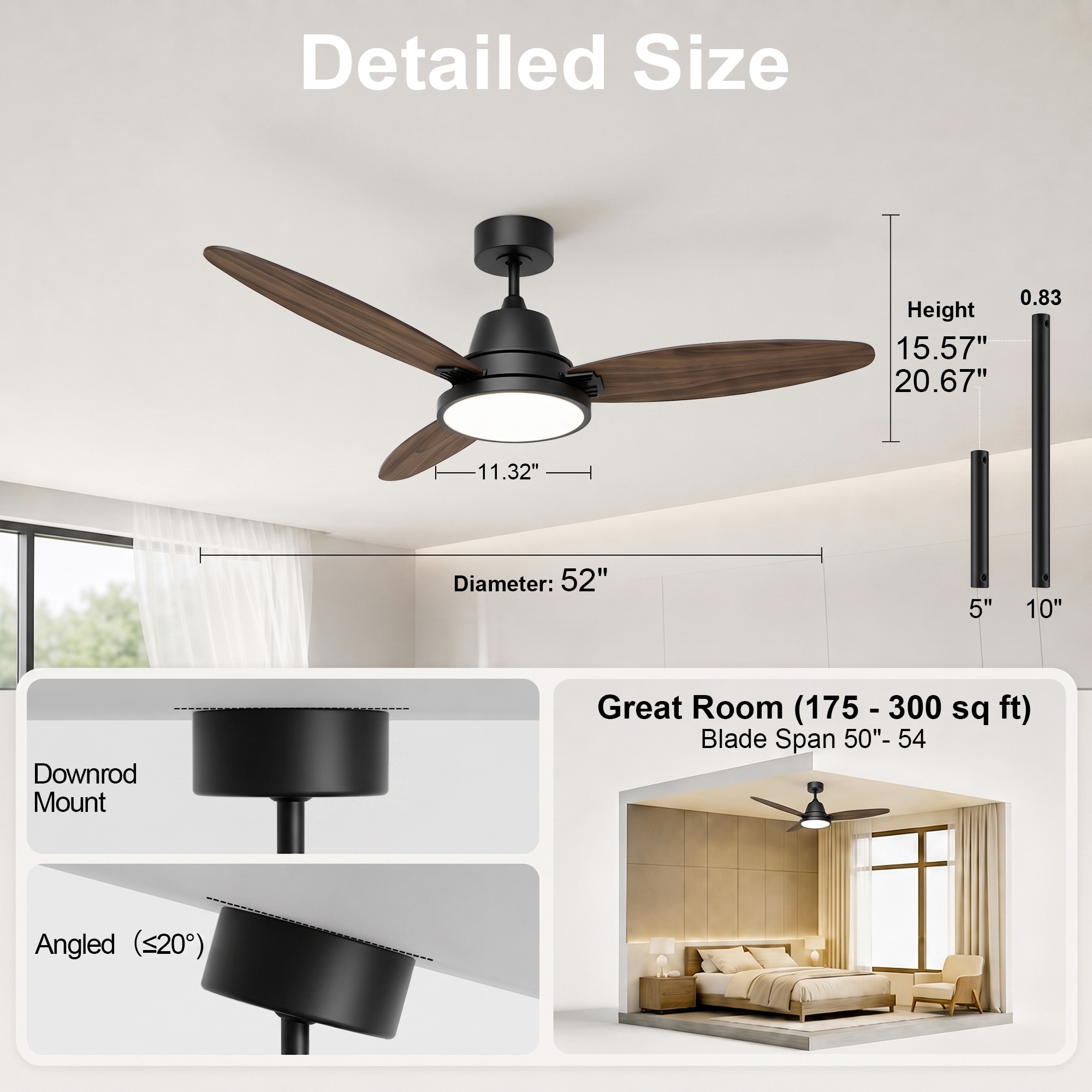 GreenEver CFL-0022-BW52 Ceiling-Fans - View #3
