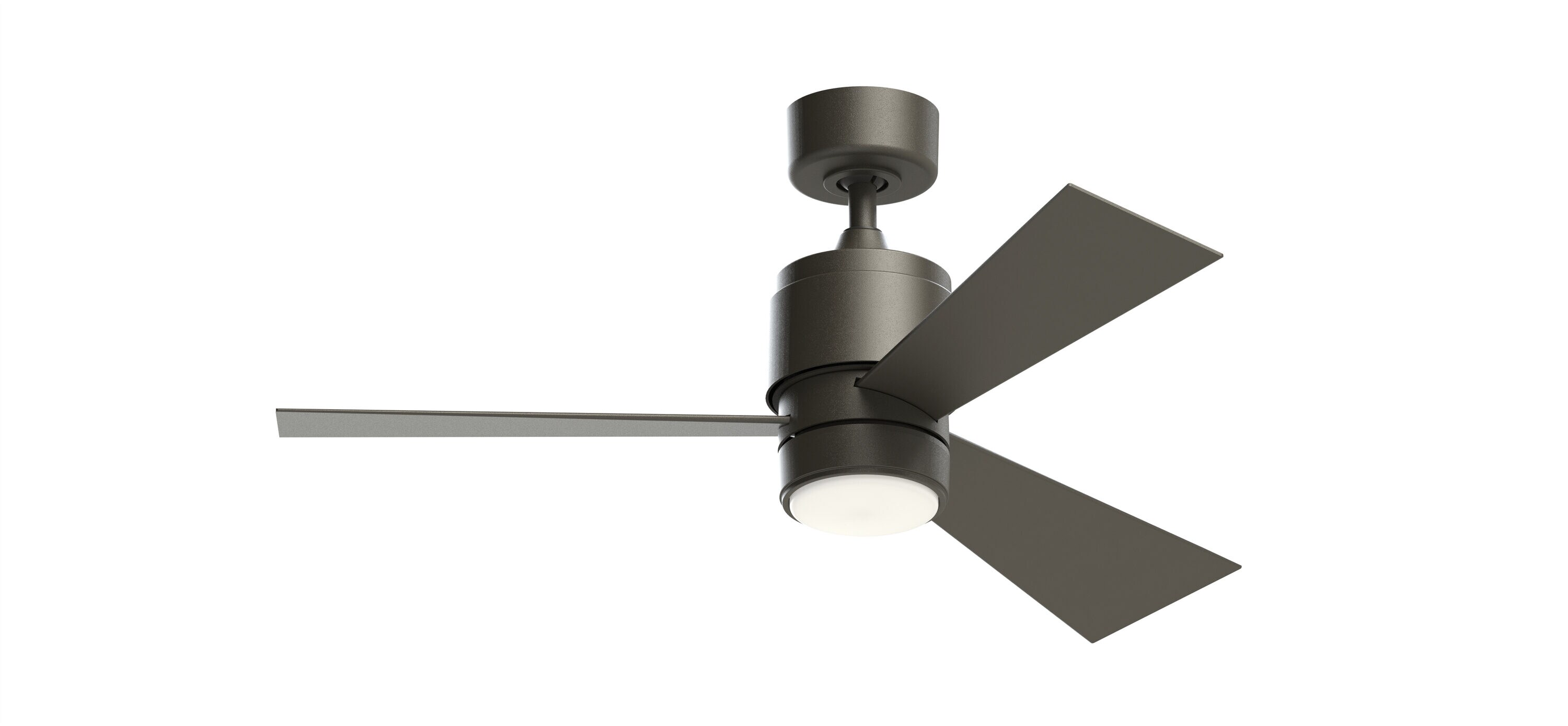 Fanimation FP4660GRW-44GRW-LK Zonix Wet Custom 44-in Matte Greige Integrated LED Indoor/Outdoor Propeller Ceiling Fan with Light and Remote (3-Blade)