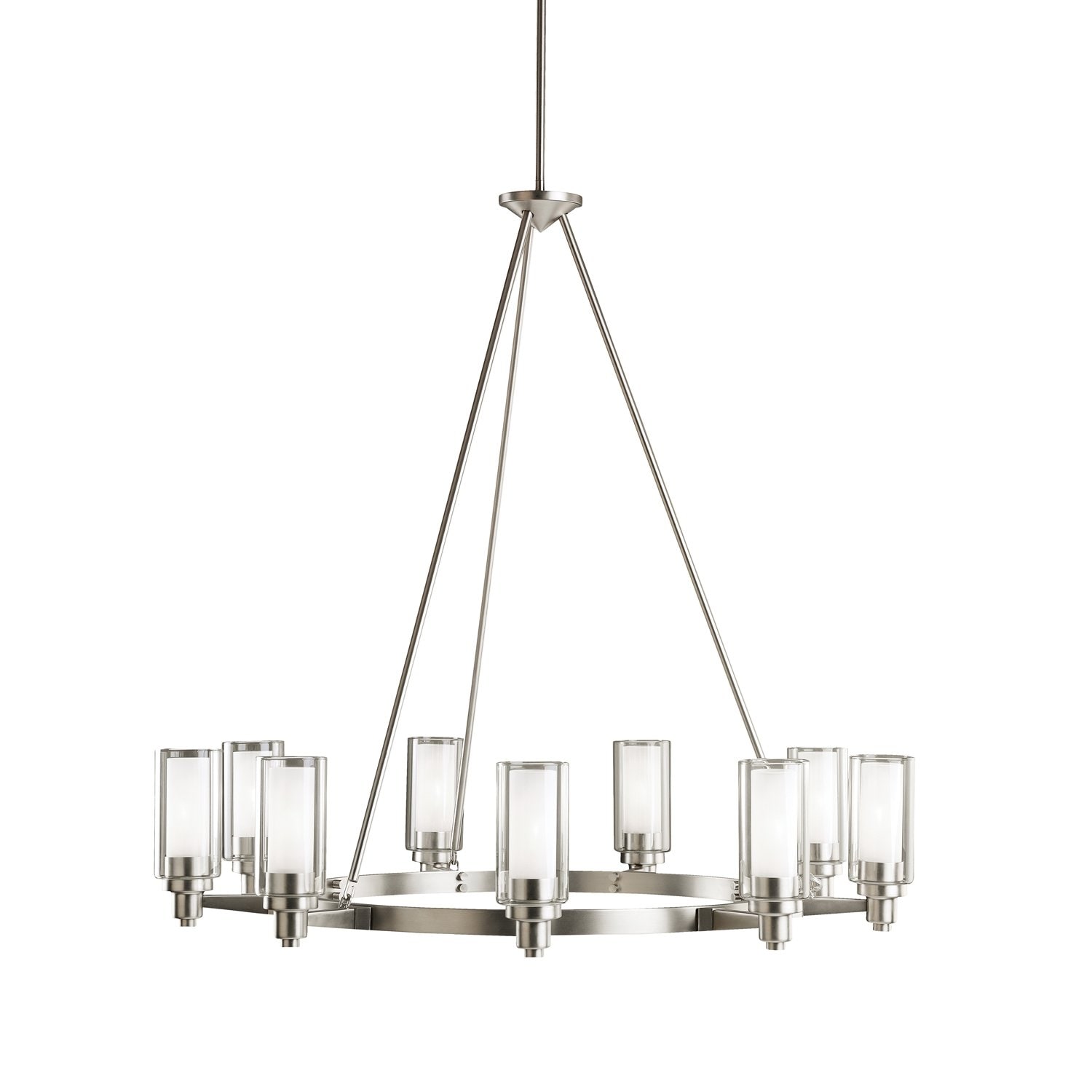 Kichler 2346NI Circolo 9 -Light Distressed Nickel Modern/contemporary For Use in Bedrooms, Dining Rooms, Foyers, Kitchens, Living Rooms Chandelier