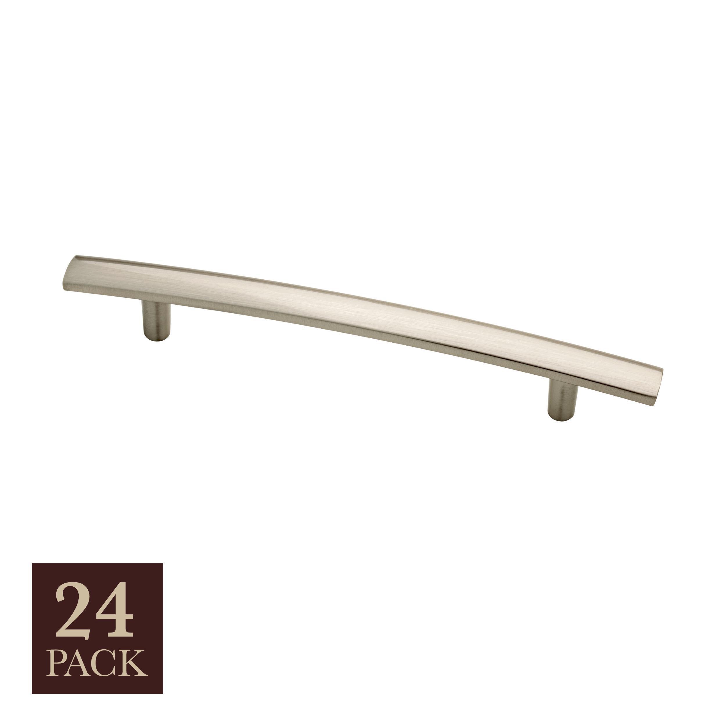 allen + roth P24429W-SN-K2 Amelia 5-1/16-in , 128mm Center to Center Satin Nickel Arch Handle 24 -Pack