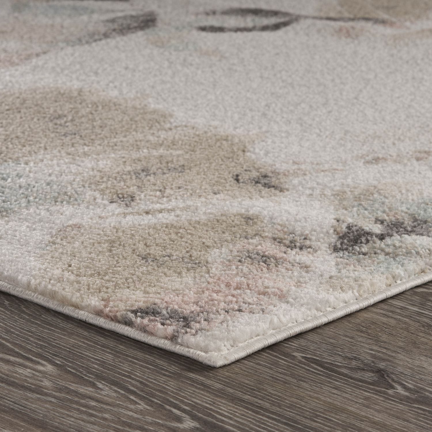 Reversible Blue Floral Synthetic Area Rug 5'2" x 7'2"