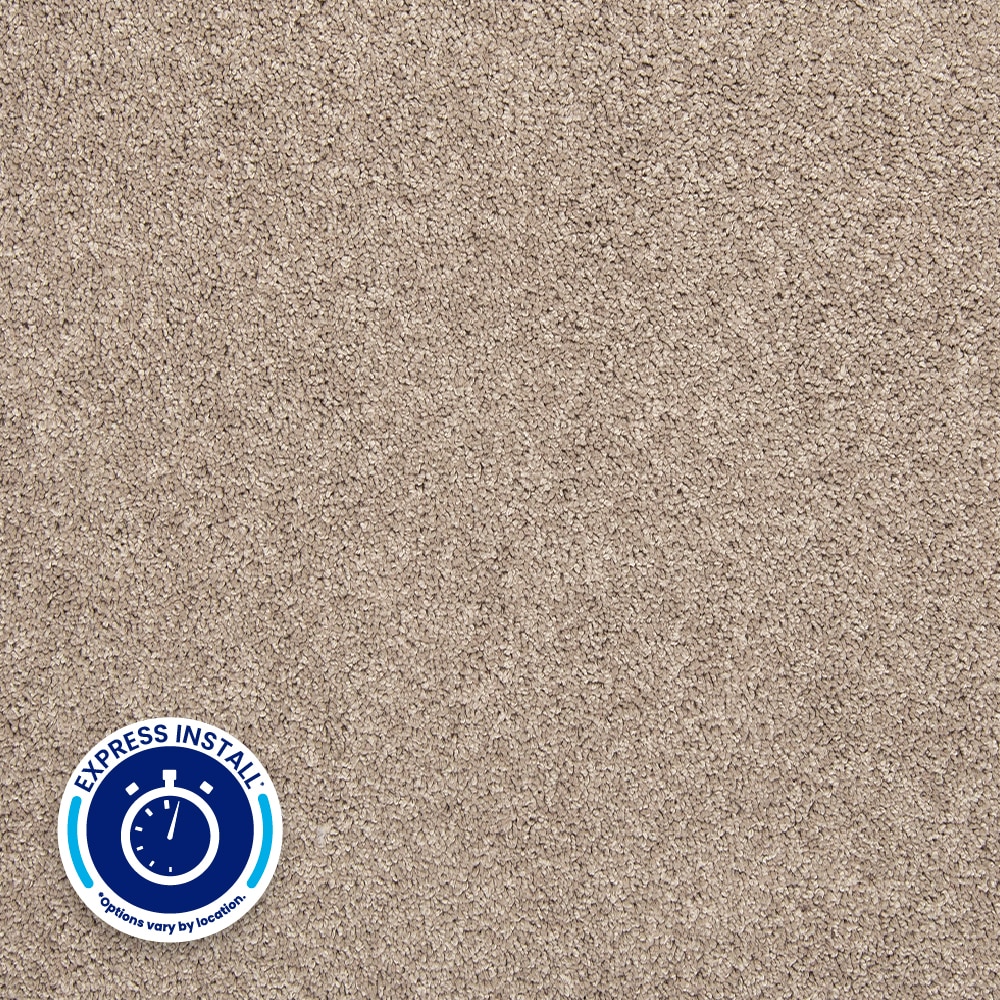 Style Selections Carolina Coast I Soft Lullaby Brown 25-oz sq yard Solution-dyed polyester Textured Indoor Carpet
