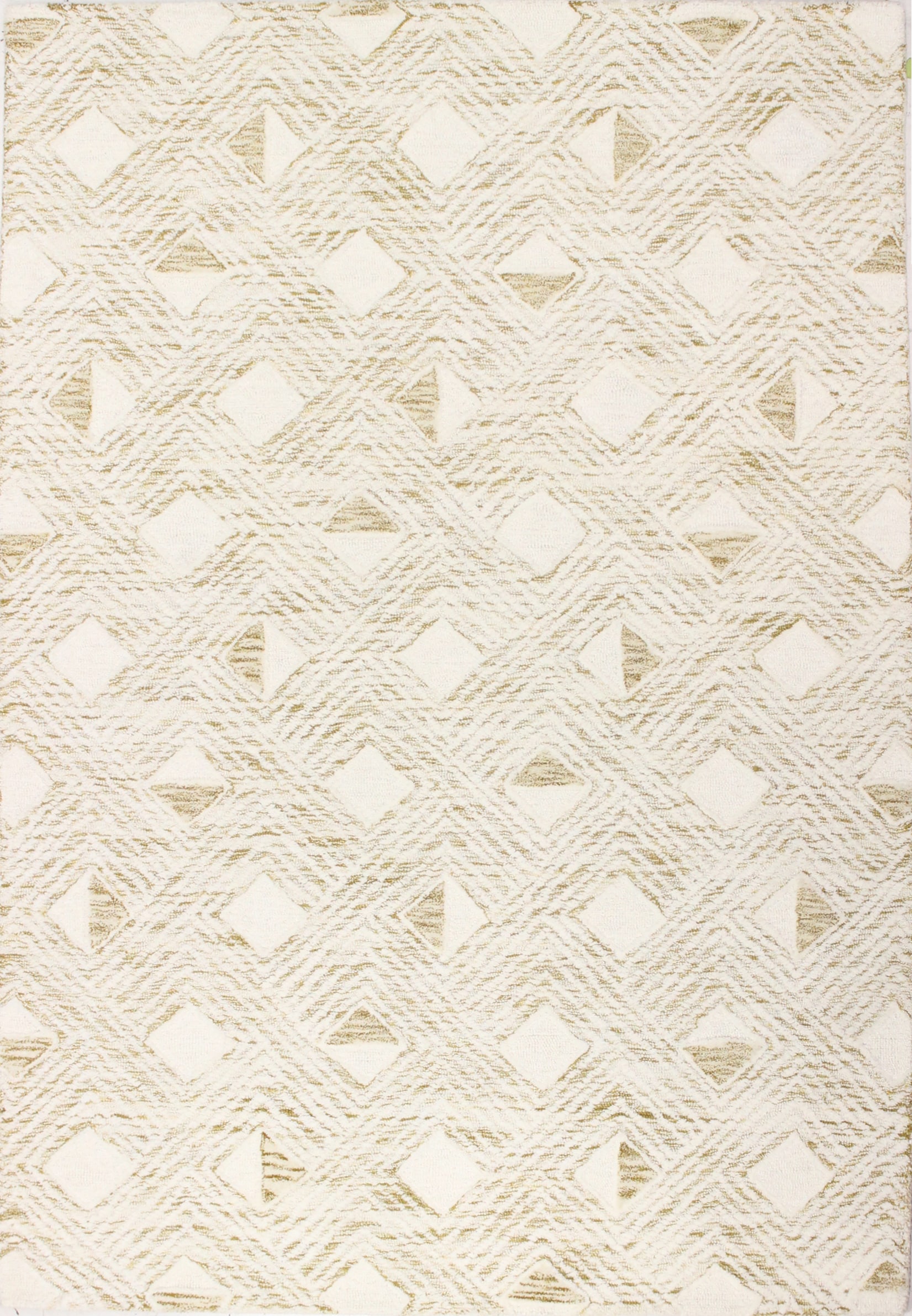 Bashian 649652292656 9 X 12 (ft) Wool Ivory/Gold Indoor Geometric Farmhouse/Cottage Area Rug