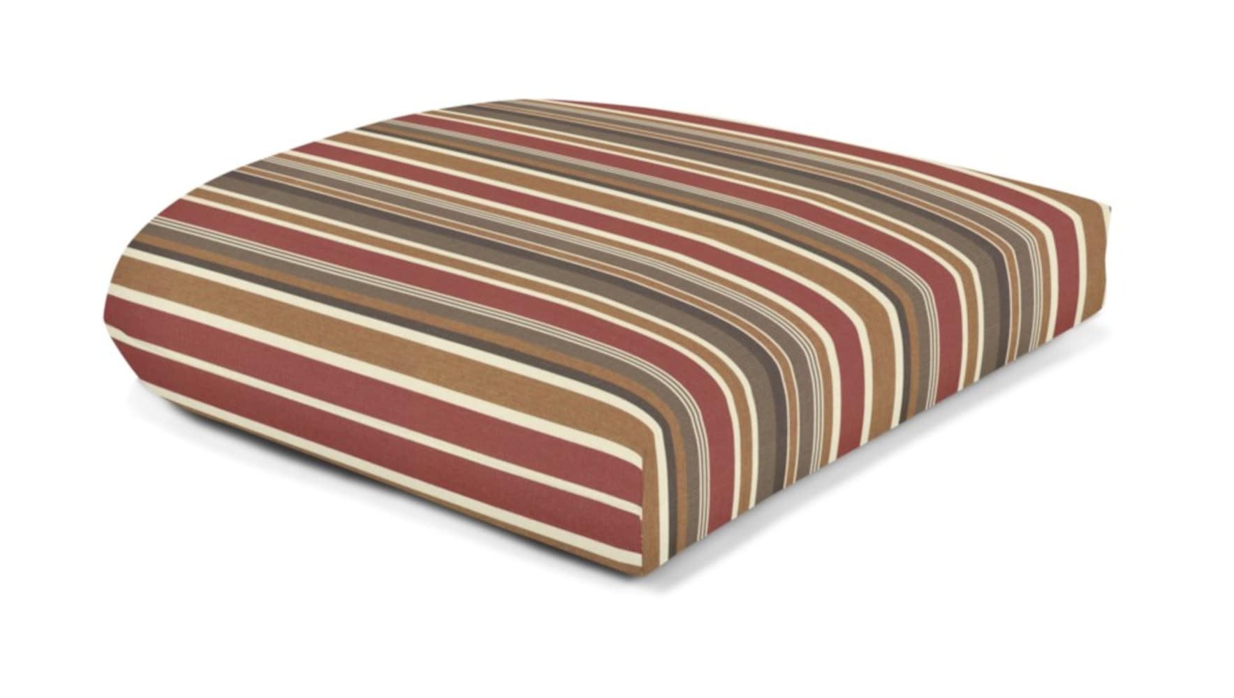 Brannon Redwood Striped Sunbrella Fabric Chair Cushion 19.5 x 19.5