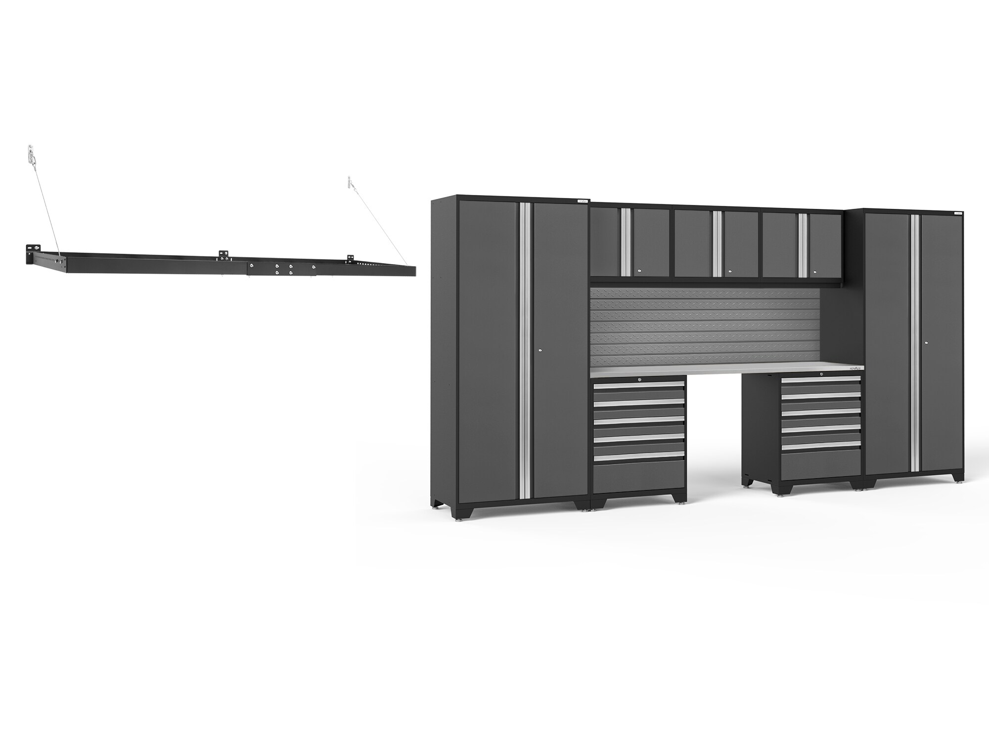 NewAge Products 54149 7-Cabinets Steel Garage Storage System in Charcoal Gray (156-in W x 85.25-in H)