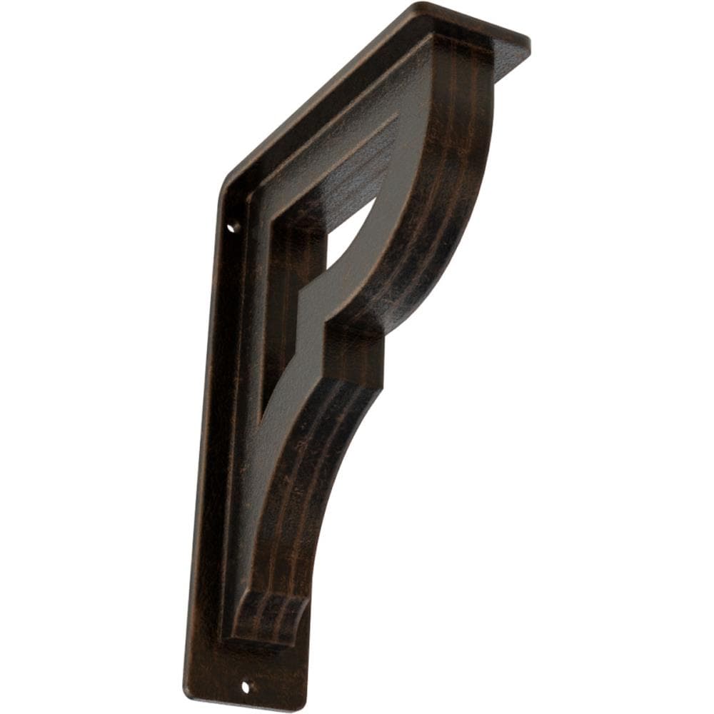 Ekena Millwork BKTM02X05X08TBRABZ Bradford 5.5-in x 2-in x 8-in Antique bronze Wrought iron Mounting bracket