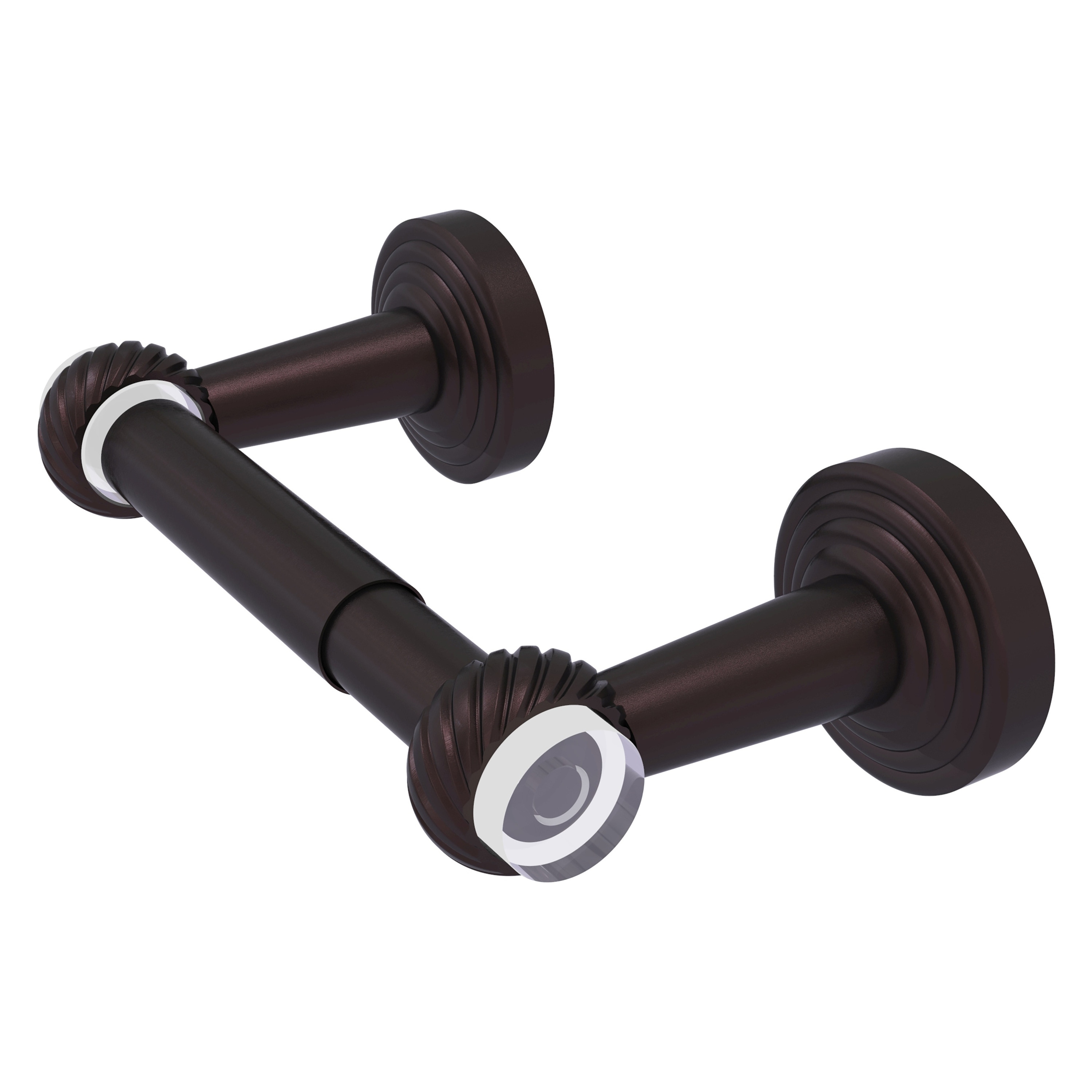 Allied Brass PB-24T-ABZ Pacific Beach Antique Bronze Wall mount Double post Toilet Paper Holder 1 -Rolls with Storage