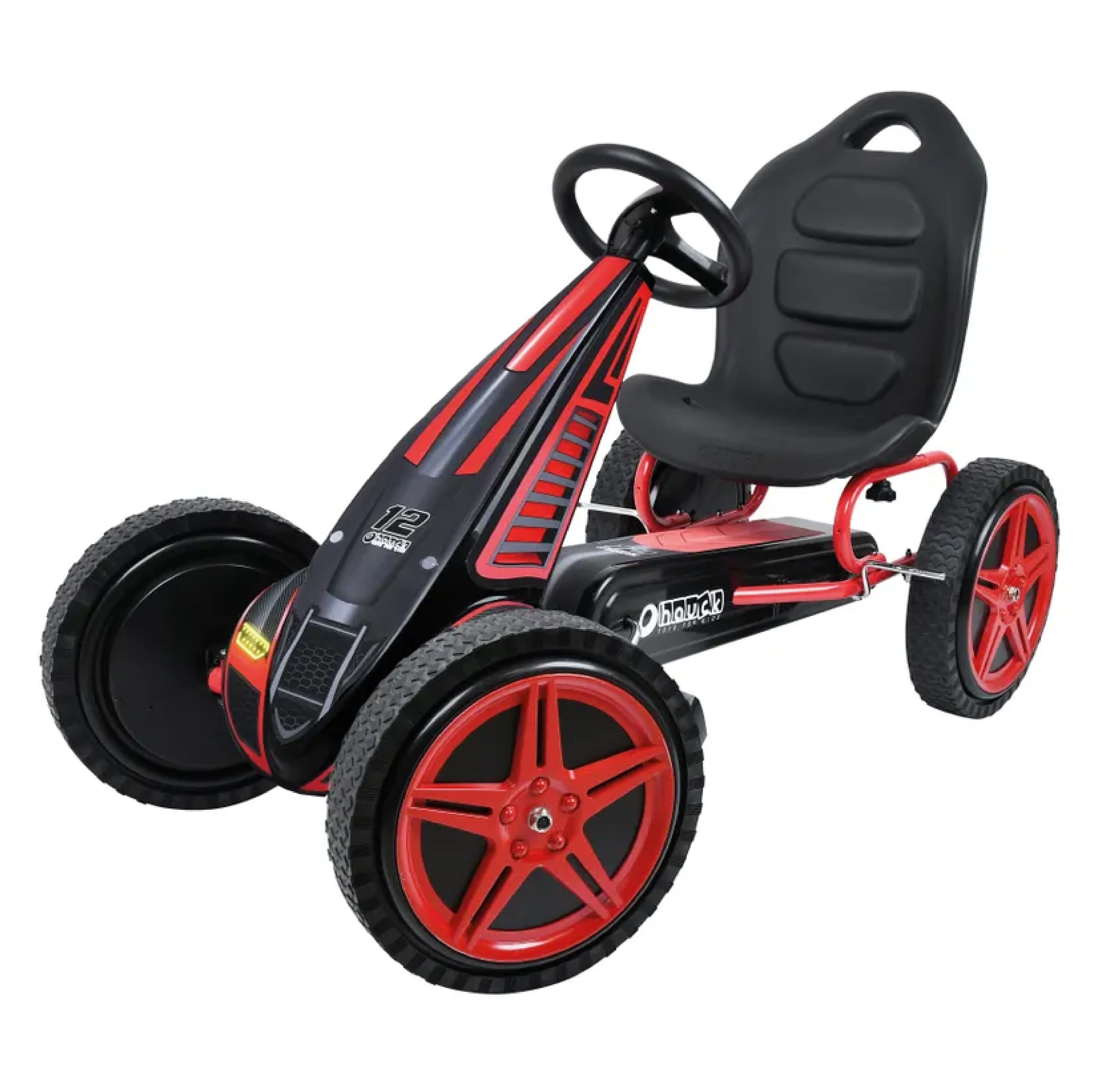hauck - Hurricane Racing Go Kart w/Low Profile Rubber Tires Handbrake Design Red
