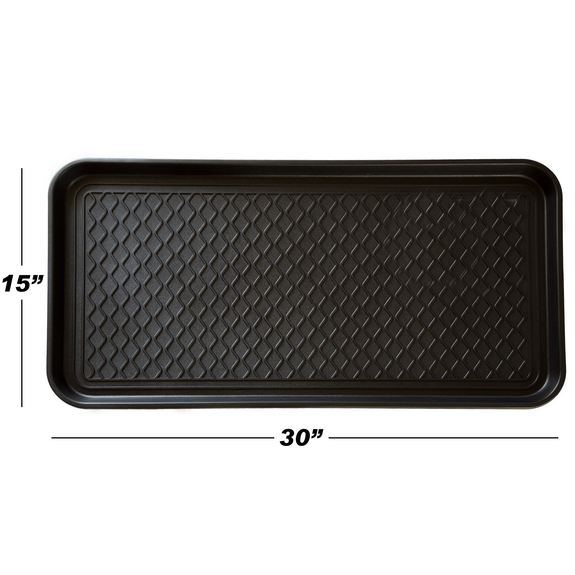 Black Rectangular Recycled Plastic Indoor/Outdoor Boot Tray