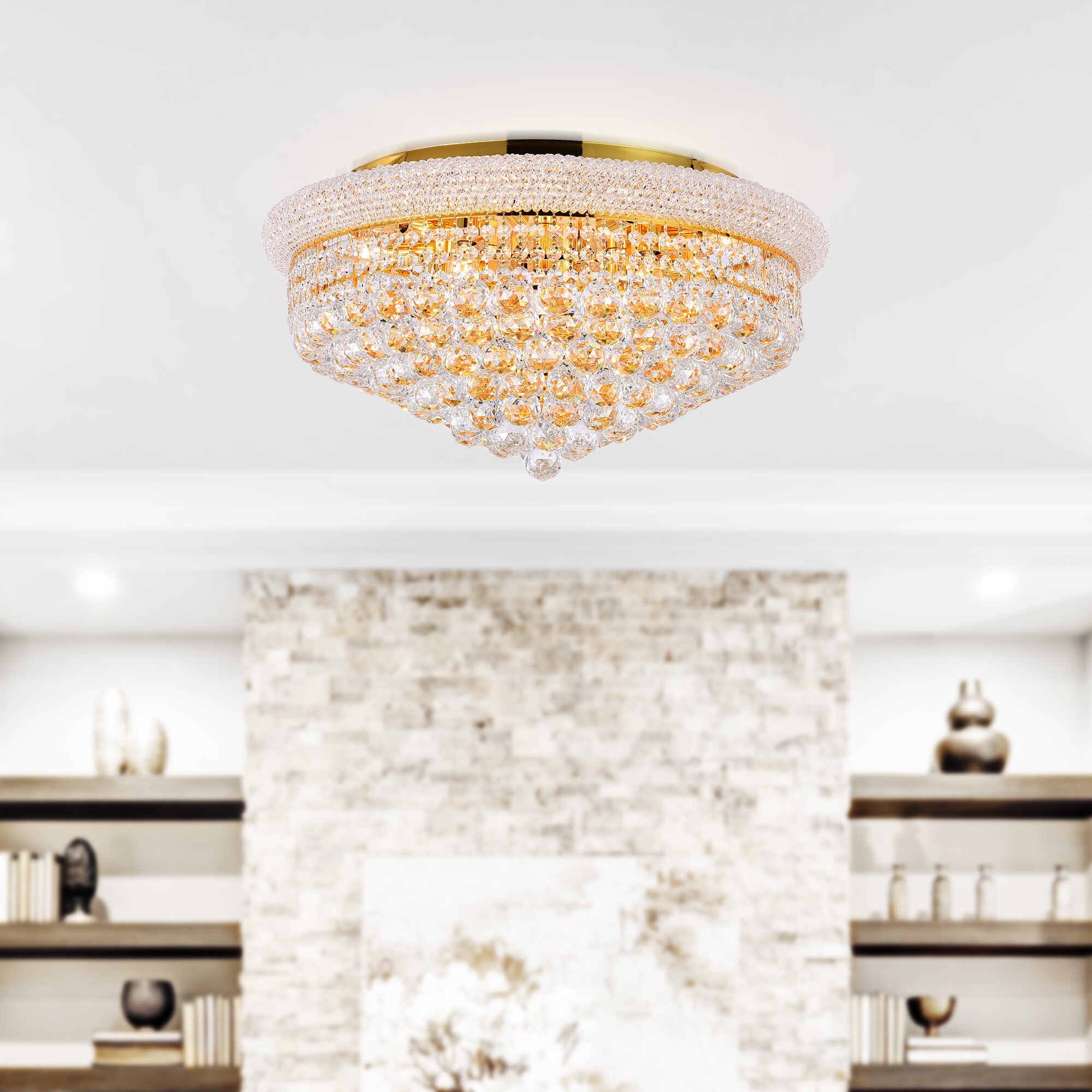 CWI Lighting 8001C24G Empire 13 -Light 24.0-in Multiple finishes Gold Flush Mount Light