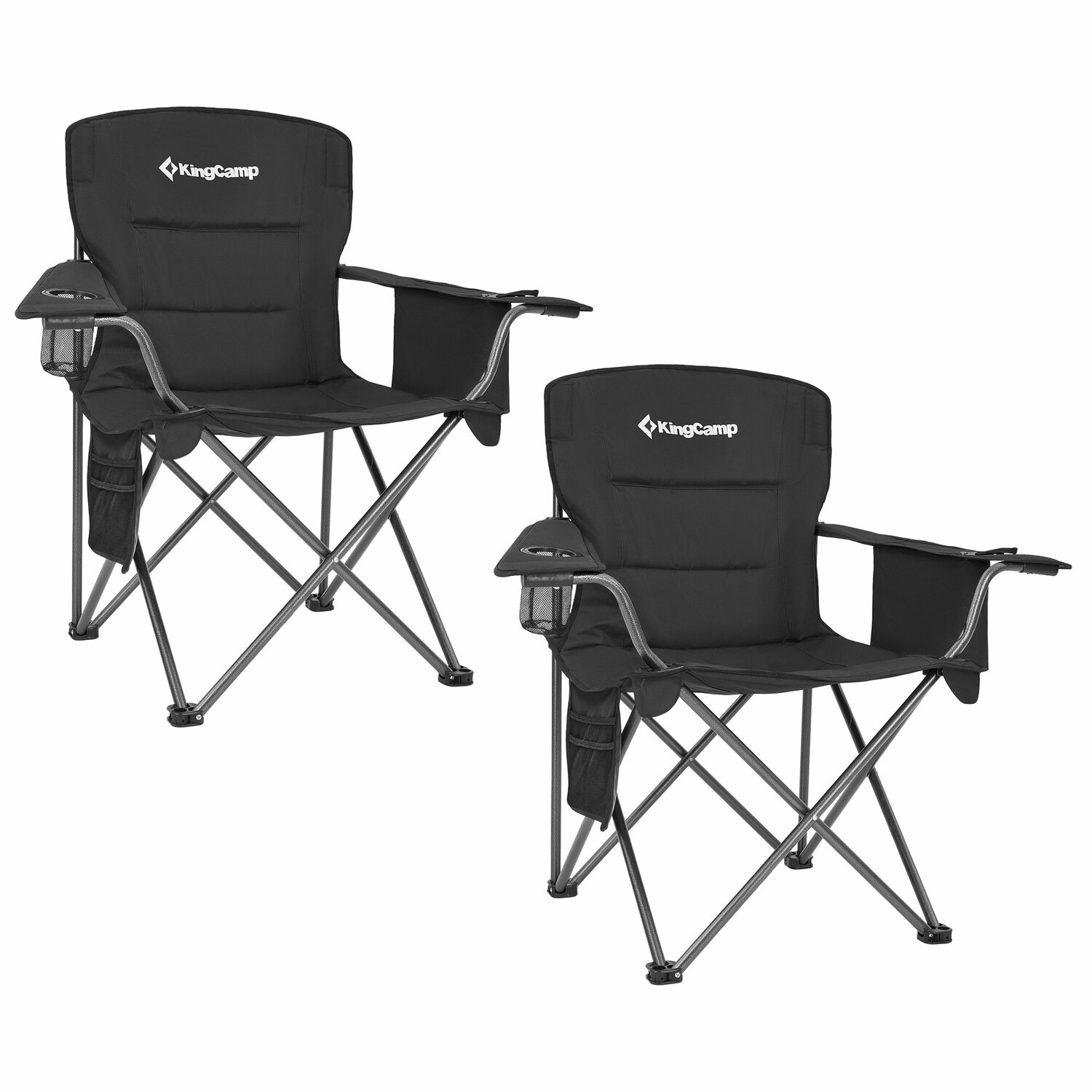 KingCamp 314678 Polyester Black Folding Camping chair Adjustable and