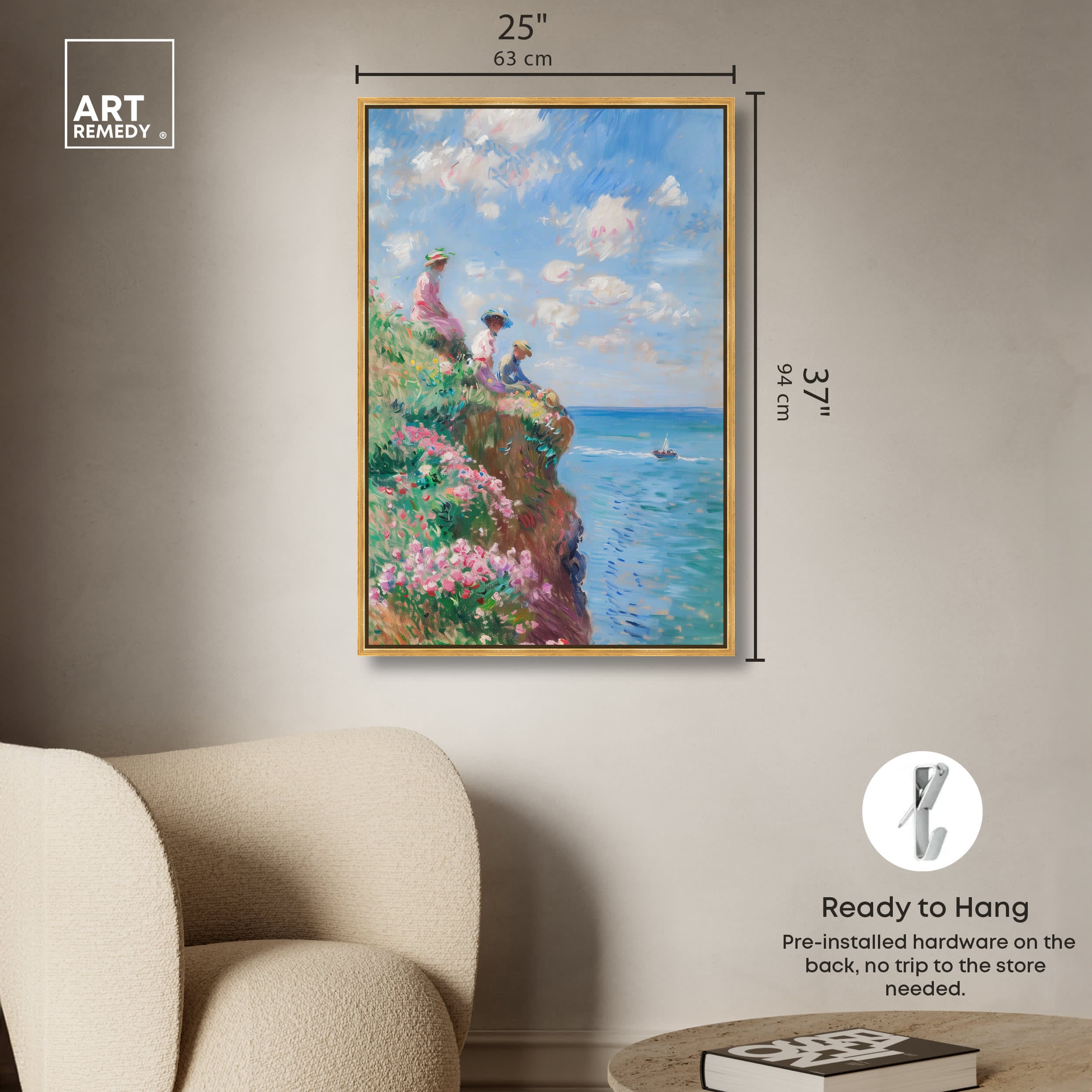 Art Remedy By the Seaside Coastal Print by Gold Frame 24 x 36 in the ...